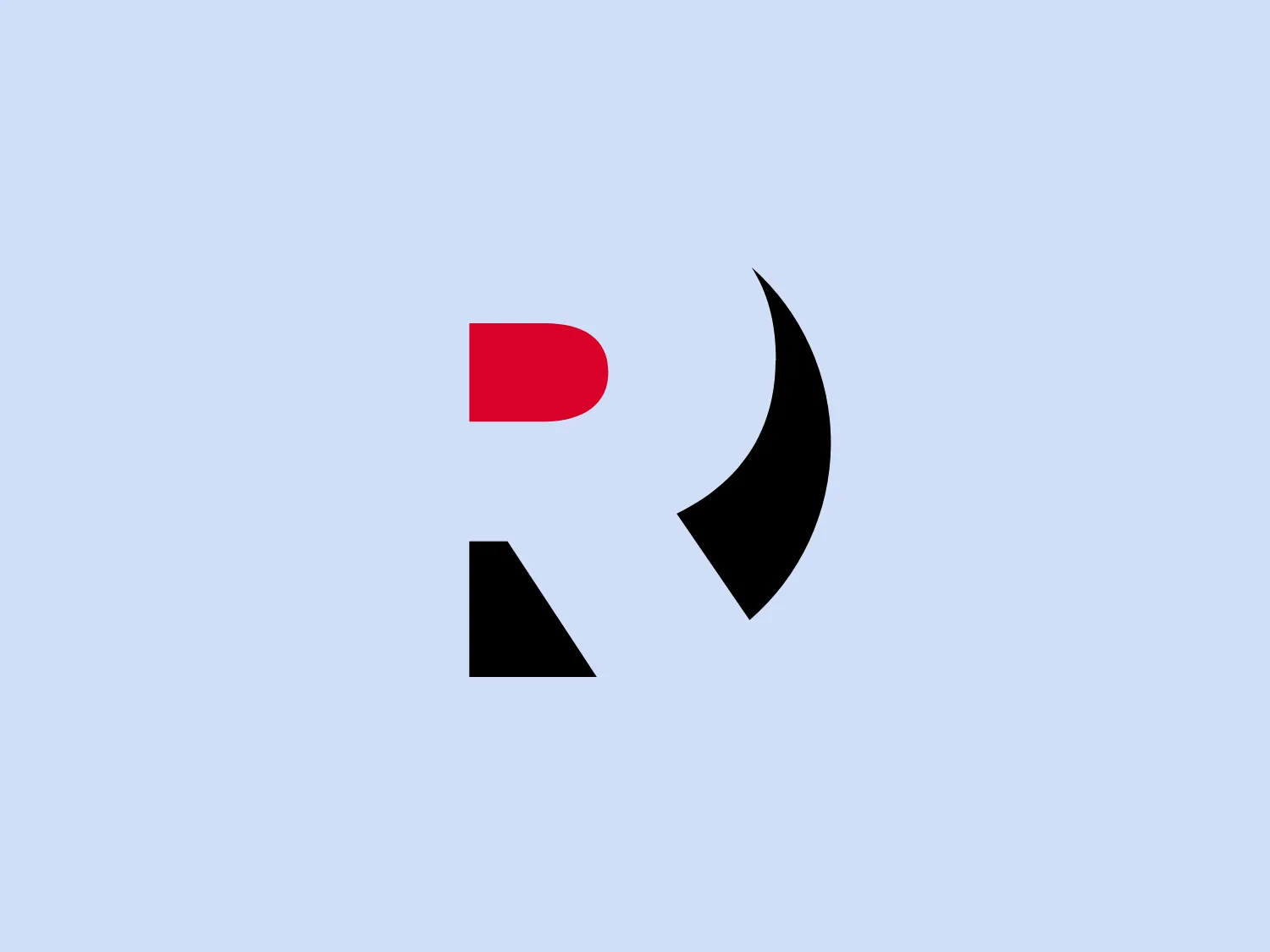 The RITTA logo showcases an abstract, geometric representation of the letter "R". It features a red semicircle at the upper left, a black crescent shape forming the main curve, and a black triangle serving as the leg of the "R". These elements combine to create a modern and minimalistic design, with a dynamic sense of balance and compelling use of negative space.