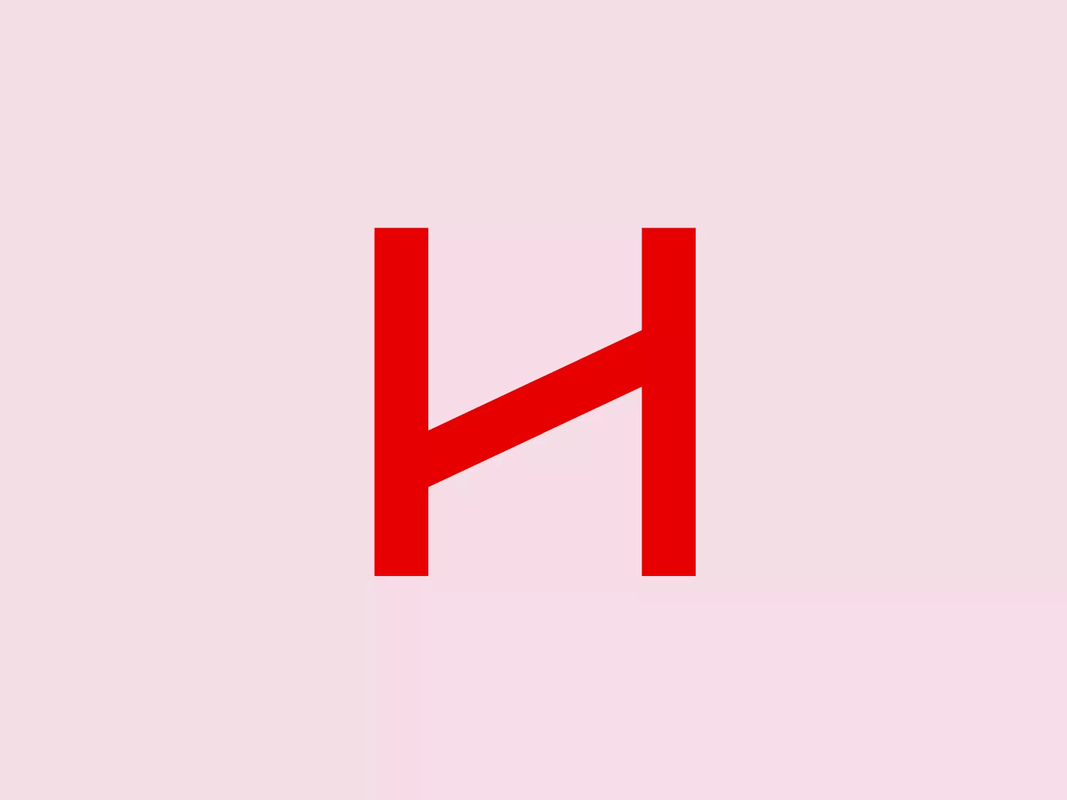 The Havas logo features a stylized letter "H" in a bold, bright red color. Its design comprises two vertical bars connected by a horizontal line in the middle, which does not extend the full width of the vertical lines, giving it a distinctive and modern aesthetic. The shapes are geometric with sharp angles and clean lines. The logo has a strong presence due to its simplicity and the use of a solid, eye-catching color which contrasts well against a lighter background. It conveys a sense of stability, strength, and balance.