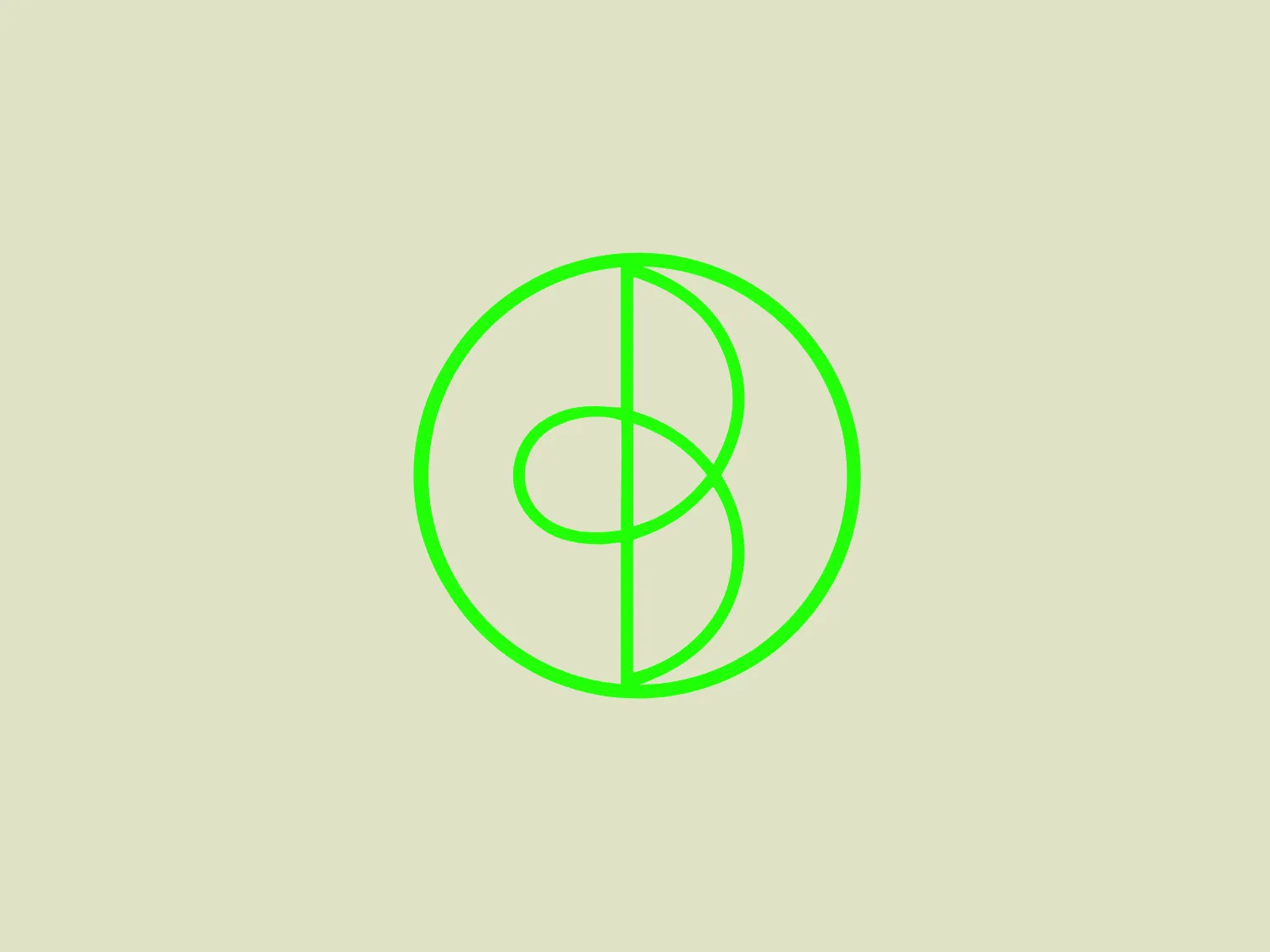 The Brooklyn Ballet logo is a simple and modern design featuring a neon green color. The central motif is a stylized letter "B" created by the intersection of curved lines within a circle. The continuous lines create a flowing, dynamic shape, suggesting movement and connectivity. The outer circle is not completely closed, further enhancing the sense of openness and motion. The clean lines and the bright green color give it a fresh and contemporary vibe.