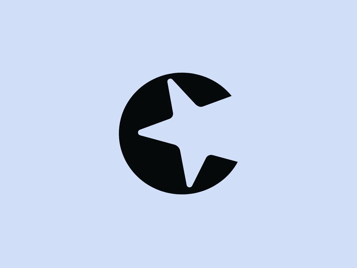 The Congstar logo features a bold, black circular shape encompassing a stylized, asymmetrical white star. This star is characterized by dynamic angles that create a sense of motion and energy. The design has a modern and minimalist aesthetic with high contrast between the black and white, highlighting the central figure. This simplicity makes it versatile and highly recognizable against various backgrounds.