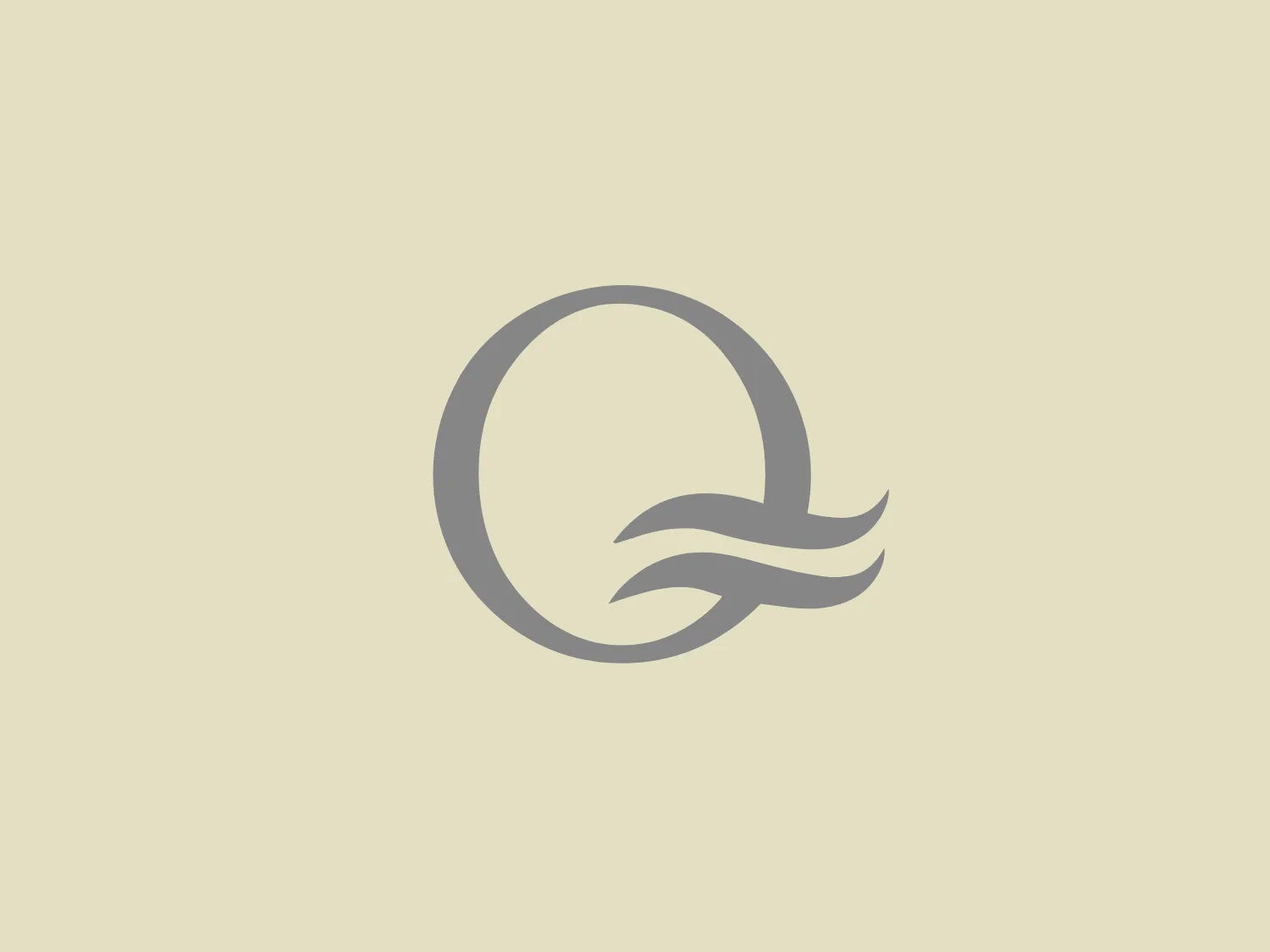 The Quay Arts logo is a modern and minimalist design featuring an abstract circular shape in shades of grey. The main element resembles a letter and an organic form, possibly a stylized wave or leaf, which gracefully flows to the right, suggesting movement and dynamism. The design uses a gradient of grey tones, giving it a sleek metallic look. The flowing shape has a smooth and curved silhouette, with the tail of the form thickening as it curves, adding depth and visual interest. It's a design that communicates elegance and freshness, and would suit a contemporary brand in industries like technology, wellness, or environment.