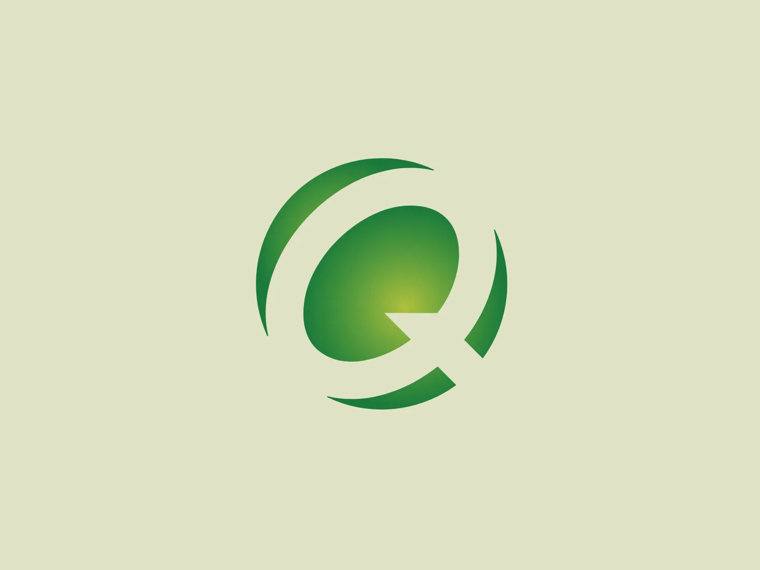 The Quest Diagnostics logo features a stylized circular shape with a dynamic, abstract feel. Three swooping arcs in varying shades of green envelop a central green sphere that has a subtle gradient, giving a sense of depth and movement. The arcs convey a sense of rotation or orbit, implying energy or eco-friendliness, and the use of white space creates a forward-facing arrow in the negative space, suggesting progress or direction. The overall aesthetic is modern and clean, with a color palette that emphasizes sustainability and growth.
