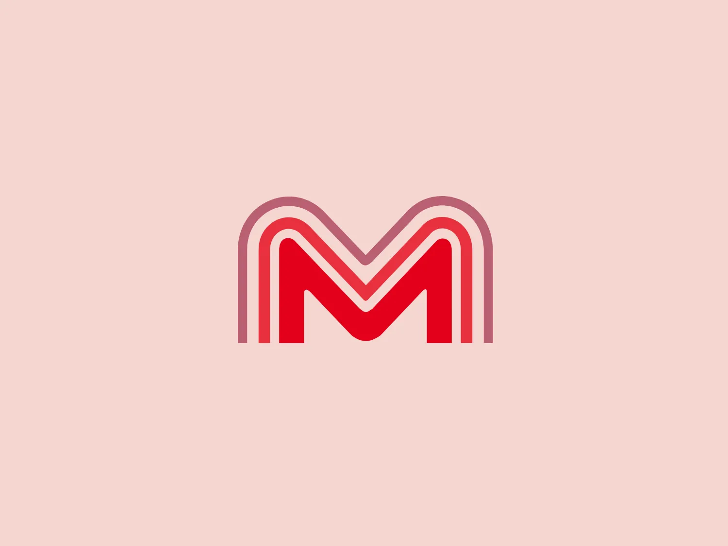 The Mesmak logo features an abstract, stylized "M" with soft curves and rounded edges, suggesting a modern and approachable feel. Three lines with varying shades of red and pink create a gradient effect, while overlapping sections and a 3D appearance enhance visual appeal. The vibrant color scheme adds versatility, making it suitable for diverse applications.