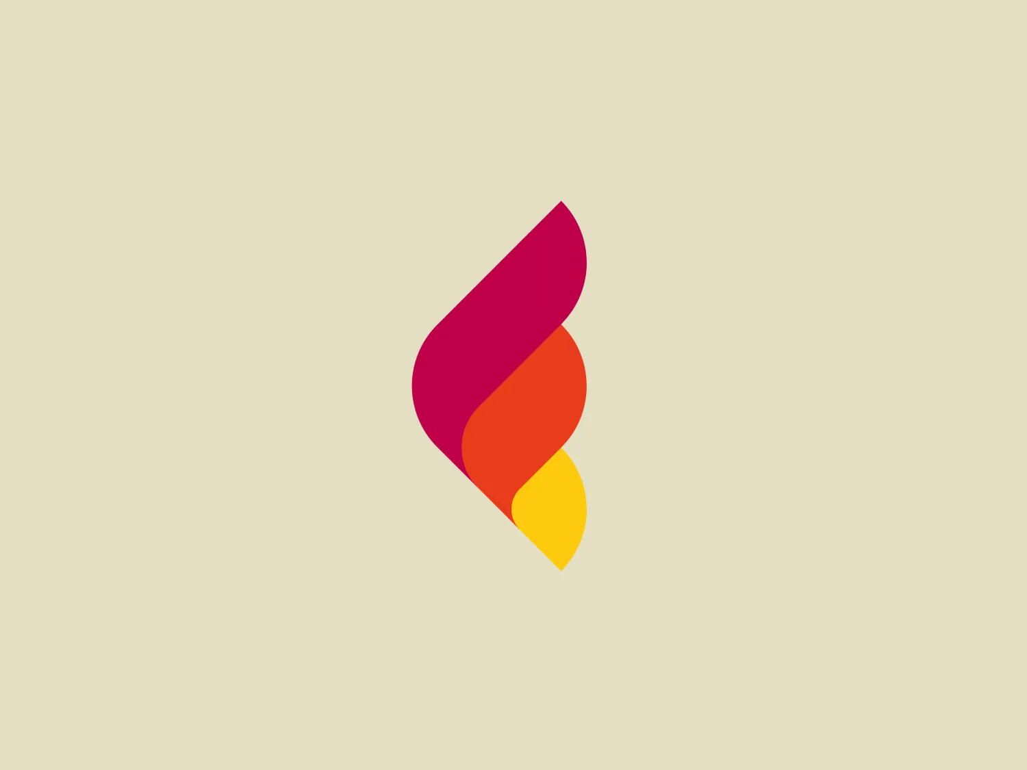 The Firebrand logo features a modern, abstract design composed of three overlapping shapes reminiscent of asymmetrical triangles or stylized arrows. The top shape has a deep magenta color, the middle one is a vibrant orange, and the bottom shape is a bright yellow. The corners are rounded, giving the logo a more dynamic and friendly feel. The color palette is bold and energetic, suggesting creativity and innovation. Overall, the aesthetic is minimalist and forward-thinking.