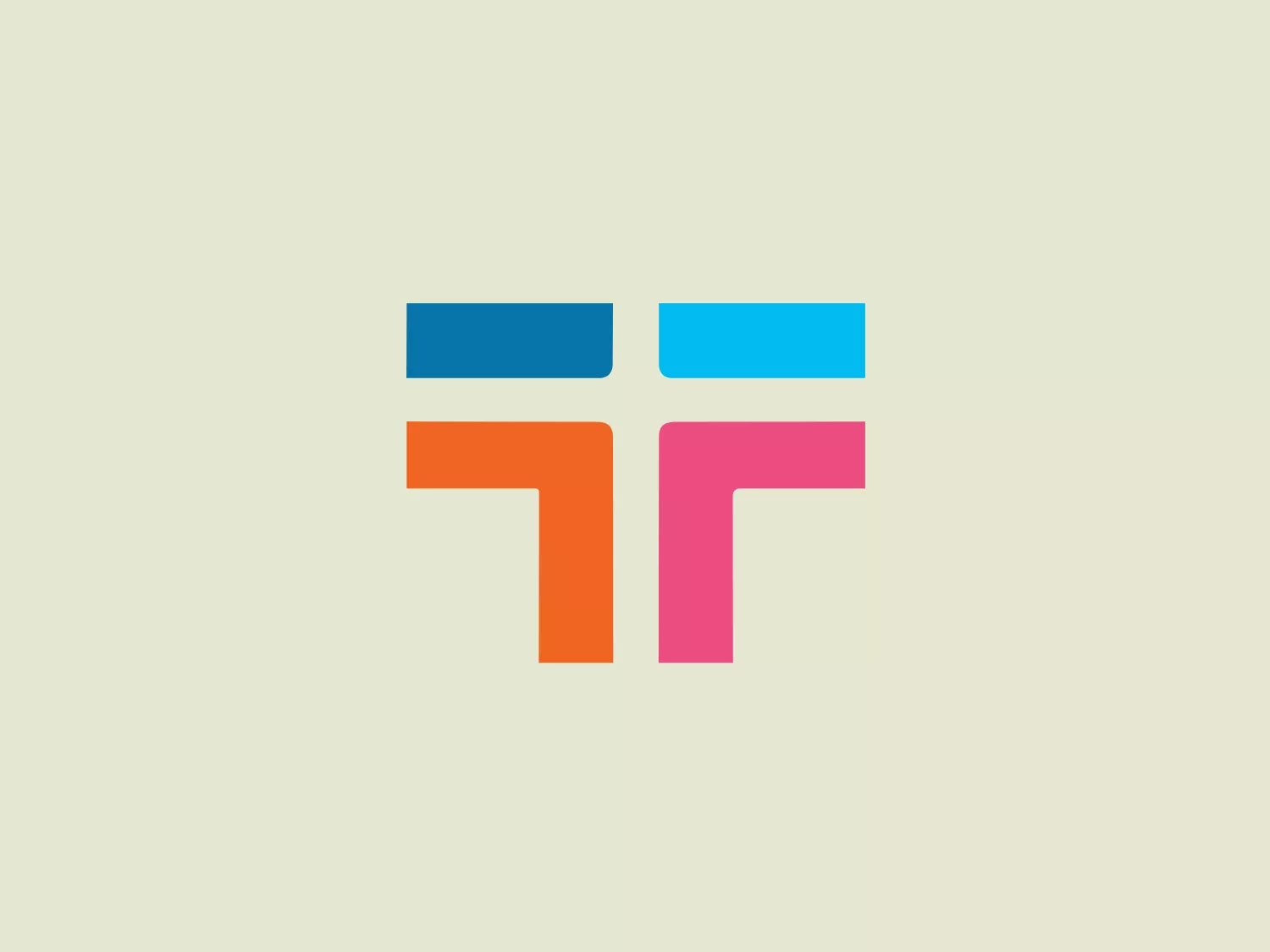 The Threshold 360 logo features a stylized, abstract mark with a clean, modern, and minimalistic design. The logo comprises three different colored blocks: a blue rectangle on the top left, a teal rectangle on the top right, and interlocking orange and pink shapes forming a 'T' or a cross-like figure. The playful use of negative space and bright, engaging color palette create a dynamic and vibrant look.