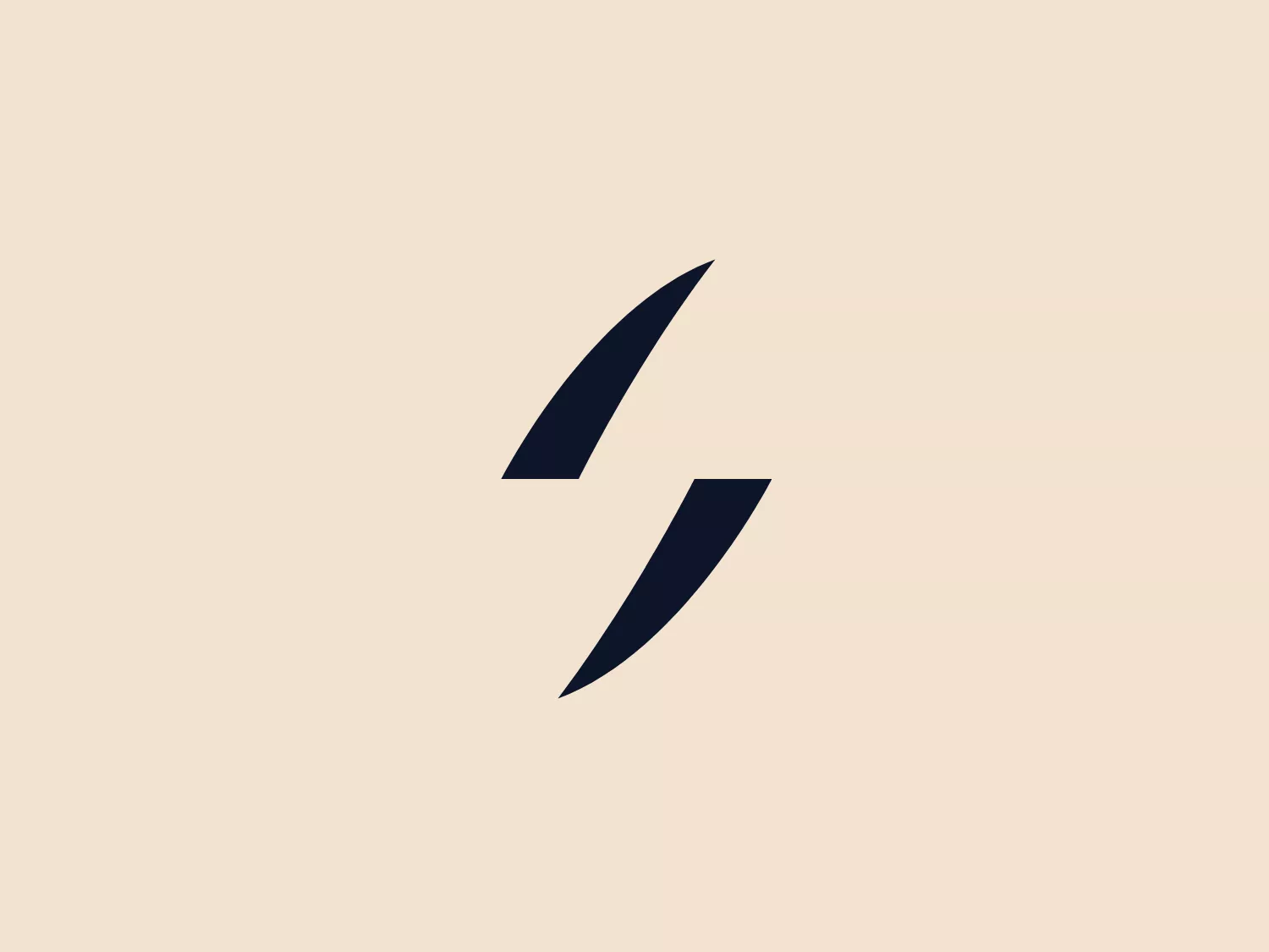 The Swytch Bike logo consists of two dark navy blue elements that form a stylized letter "S." The elements have smooth curves and sharp points, contributing to a dynamic and contemporary feel. The use of negative space between the shapes adds visual interest, creating an almost three-dimensional effect. The sharp contrast against a white background accentuates the logo's minimalist aesthetic.