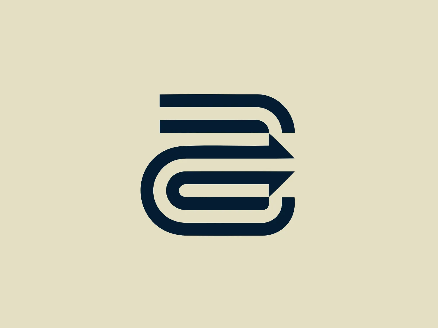 The Armstrong Relocation logo showcases a minimalist, modern "E" design with bold, interconnected dark blue lines of varying thicknesses. The fluid and dynamic shape leans slightly to the right, emphasizing progression, while omitting any additional embellishments for a sleek and contemporary aesthetic.
