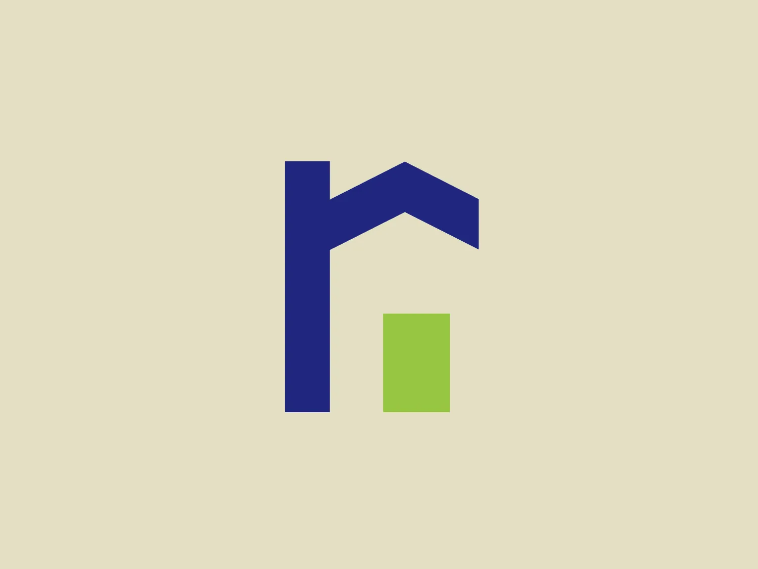 The Gridly logo features a stylized house shape composed of two primary elements: a tall, dark blue vertical rectangle and a green square. The rectangle has a notch cut into the upper portion, creating an abstract representation of a roofline, while the green square is positioned adjacent to the lower section of the rectangle, suggesting a door or window. The icons are unadorned with a flat design aesthetic, opting for boldness and simplicity. No additional textures, gradients, or complex details are present, giving the Gridly logo a modern and versatile look suitable for various applications. Considering the logo's clean and minimalistic style, a soft, neutral background would complement it well.