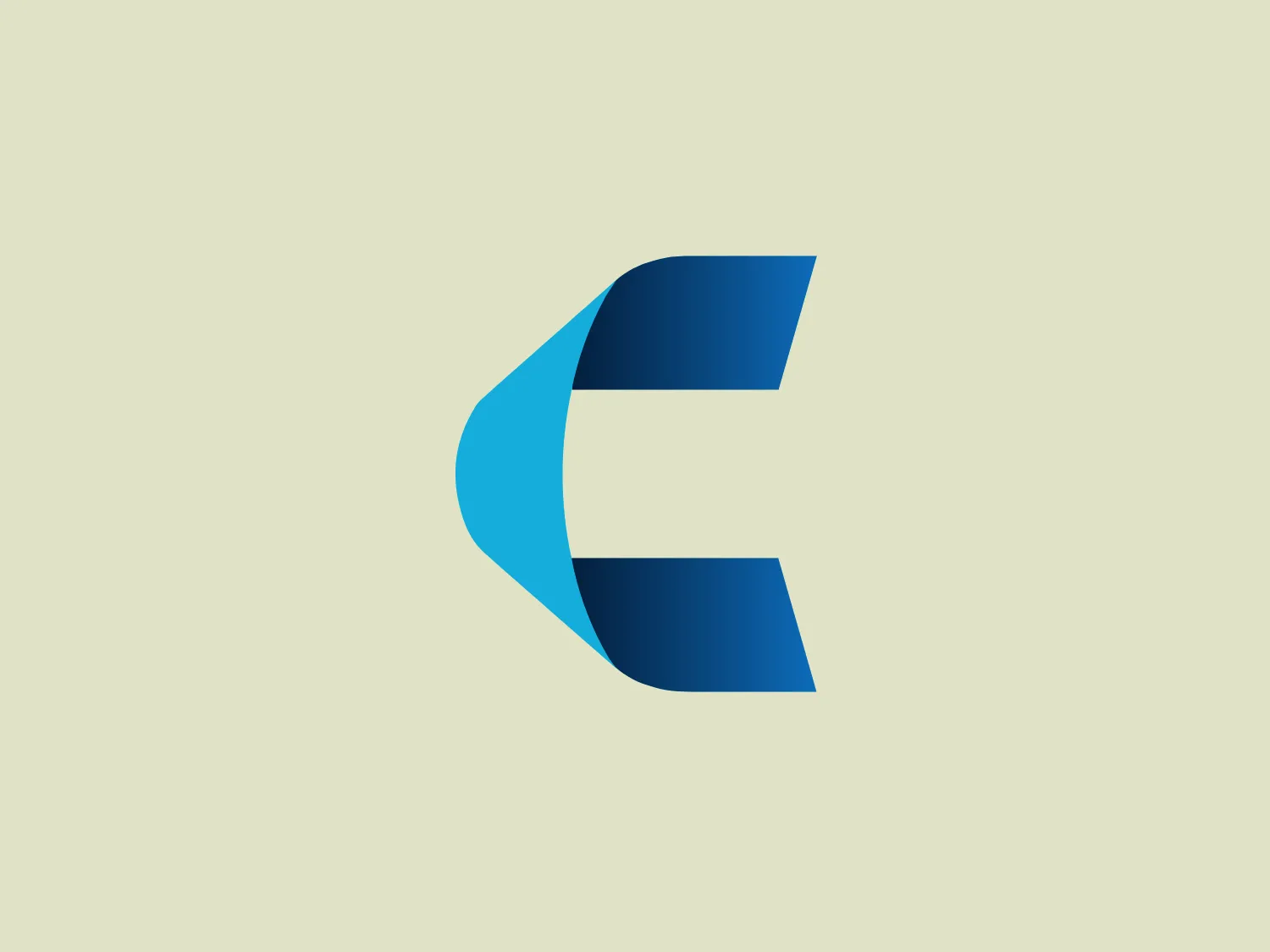 The logo depicted consists of a stylized lowercase "e" that employs a geometric and modern design. It features two distinct colors, with the upper part of the "e" in a vibrant blue (#00AEEF) and the lower part in a deeper shade of navy blue (#004B87). This two-tone effect gives the impression of dimension and depth, creating a subtle 3D effect. The design is simple yet striking, with clean lines and a smooth gradient transition between the two colors. The "e" seems to be slightly cut off on the left side, which gives it a dynamic and forward-moving appearance. Overall, the Canter logo exudes a sense of innovation and sleekness. Hexcode: #D7EBDA