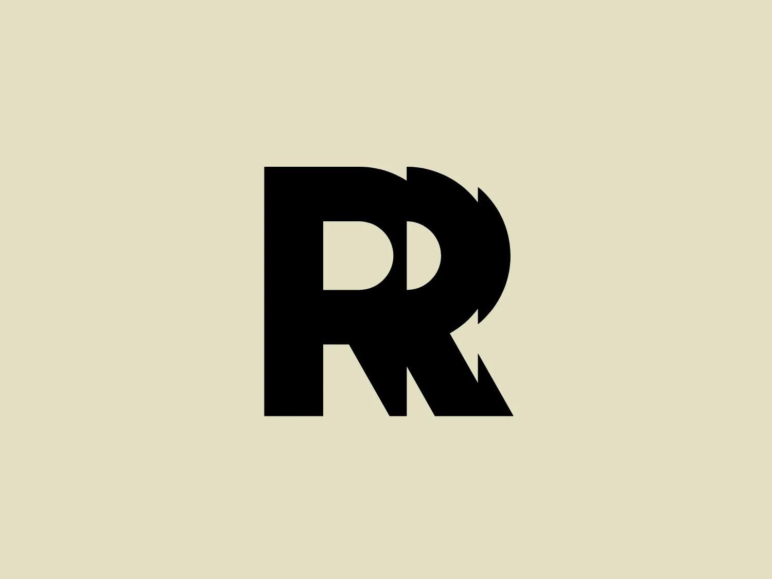 The logo for Remedy Entertainment features the letters "R" and "P" integrated into a single, bold black design. The "R" is prominent with a distinctive leg that extends out and doubles back to also form the vertical line of the "P." The overall aesthetic is modern and minimalist, with the use of negative space to create the dual letter form. The font style is sans-serif, implying a clean and contemporary feel. No additional elements distract from the stark contrast of the letters against a potential light background.