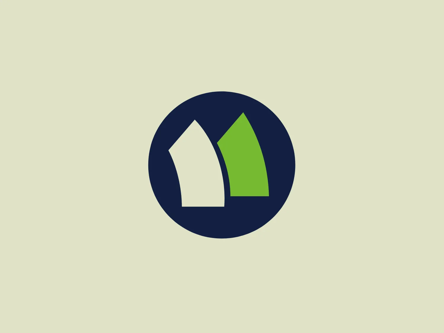 The Halyard logo features two stylized structures, resembling simplified house or arrow shapes, enclosed within a dark circular border. The left structure is dark green, while the right one is a brighter shade of lime green, possibly representing growth or energy. The use of geometric shapes gives the logo a modern and minimalist appearance. The structures' points align toward the center, creating a sense of unity or focus. The overall design is clean, balancing negative space with these bold forms, which suggests a professional and forward-thinking brand identity.