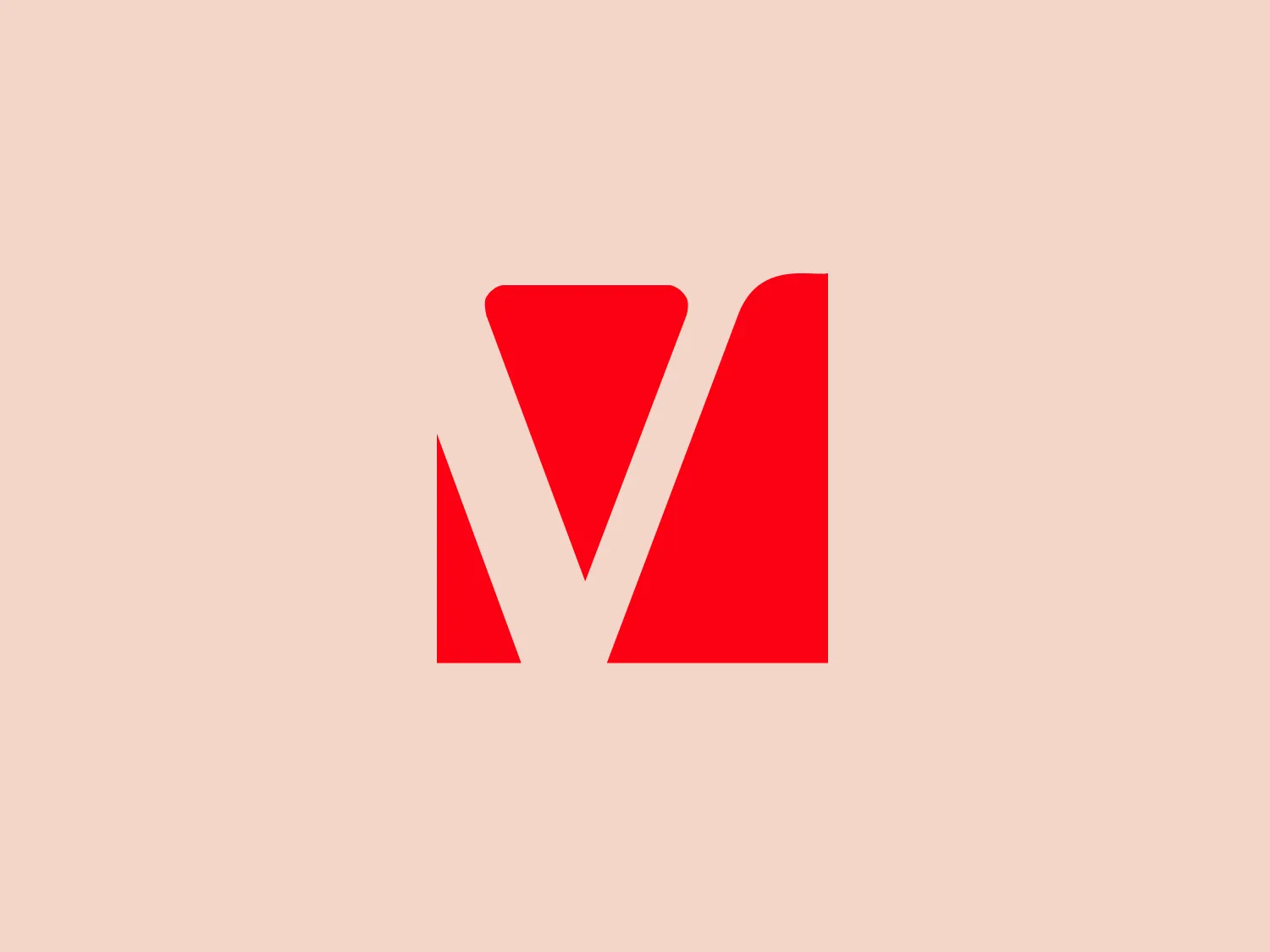 The Verbatim logo is a bold, abstract mark resembling the uppercase letter 'M', composed of three geometric shapes – two triangles on the sides and a polygon in the middle. The vivid and fiery red color suggests energy, passion, and strength, while the overall design aesthetic is modern and simple, conveying stability and innovation. The clean, sharp angles and the absence of embellishments give the logo a highly professional appearance.