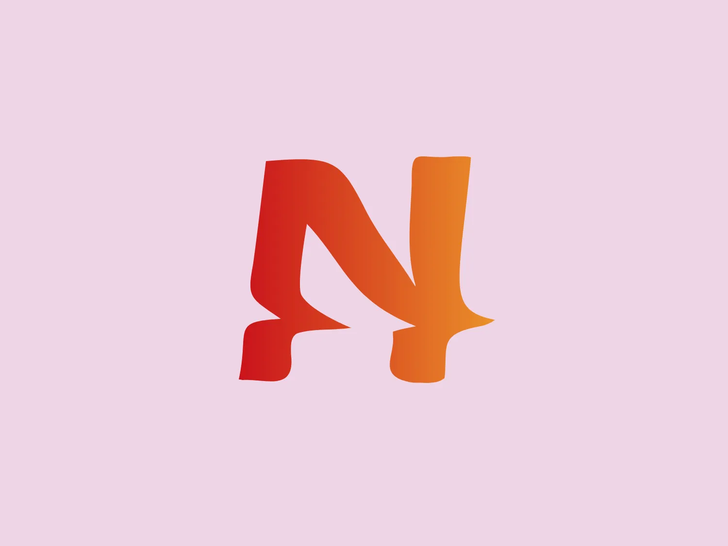 The image features a stylized, abstract Nitro Swimming logo composed of two overlapping elements that could be interpreted as letterforms. The shapes have a dynamic, fluid quality with curves and tapering ends, suggesting motion or a state of flux. The color gradient transitions smoothly from a deep, warm red at the top of the left element to a vibrant yellow at the bottom tip of the right element. This creates a sense of depth and three-dimensionality. The overall design aesthetic is modern and bold, with a sense of energy and forward momentum implied by the shapes and colors.