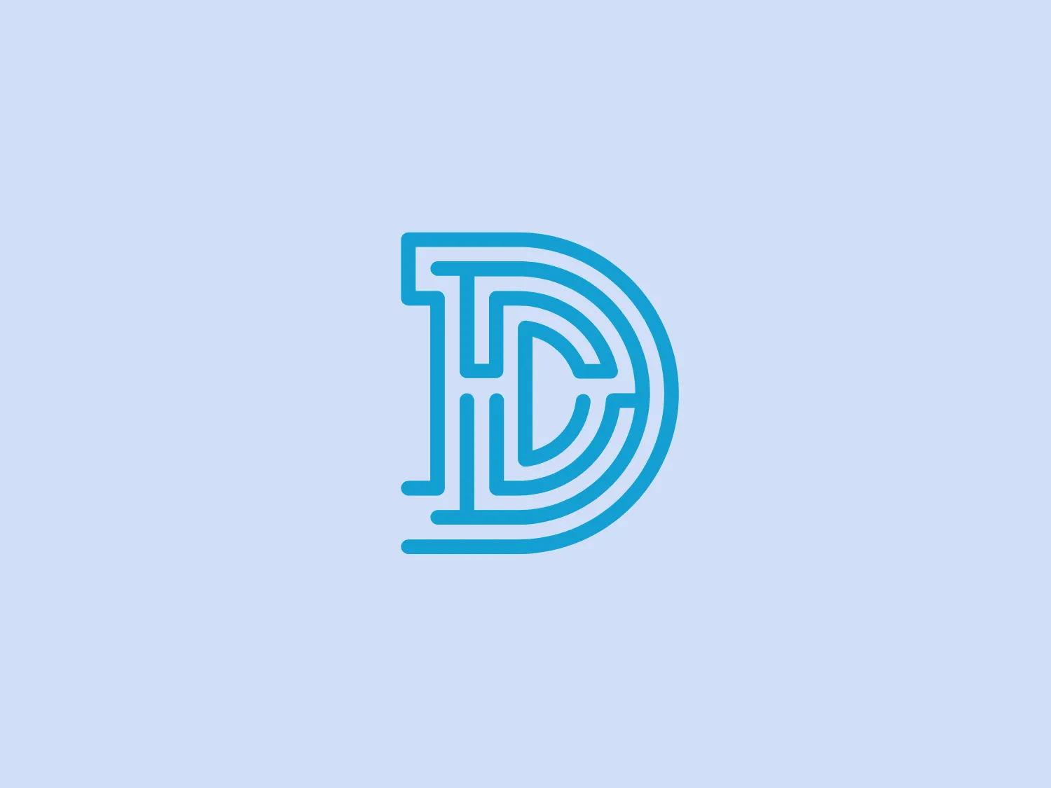 The Daedalus logo showcases a stylized letter "D" with a unique, modern design. It is presented in a vibrant turquoise color with a slight gradient, adding depth to the image. The letter’s structure is formed with bold, interconnected lines that create a three-dimensional effect, giving the impression of a layered or cut-out design. The spacing within the "D" forms a negative space that resembles a forward-facing arrow or a partial letter "P," contributing to the dynamic feel of the logo. The overall aesthetic is sleek, technological, and forward-thinking, suggesting innovation or a digital company.