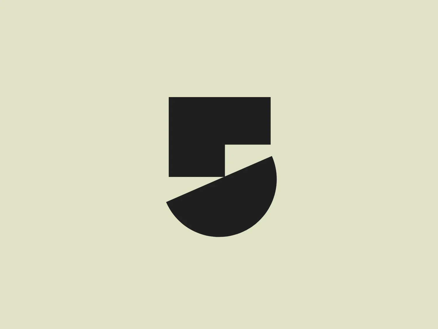 The Tele 5 logo features a vibrant magenta color consisting of two geometric shapes: a square and a semicircle. The square is placed on top, with one of its corners aligned at the center of the semicircle's flat side, creating a dynamic interaction between the two shapes. This alignment gives the visual illusion of a three-dimensional object. The magenta hue is bold and modern, making the logo stand out. The use of negative space between the shapes adds a layer of depth, enhancing the overall minimalist and contemporary aesthetic of the design.
