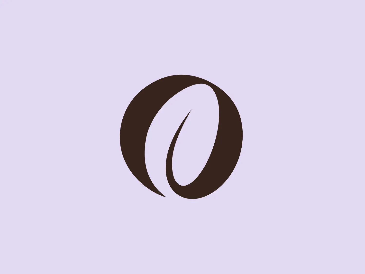 The Organic Feed Company logo displays a stylized, abstract design resembling a coffee bean. The dark brown shapes mirror each other, creating a lighter colored line in the center that mimics the appearance of a coffee bean crease. The smooth, organic shapes and curved edges convey a natural and soft aesthetic, while the simplicity and clean lines provide a modern and elegant look.