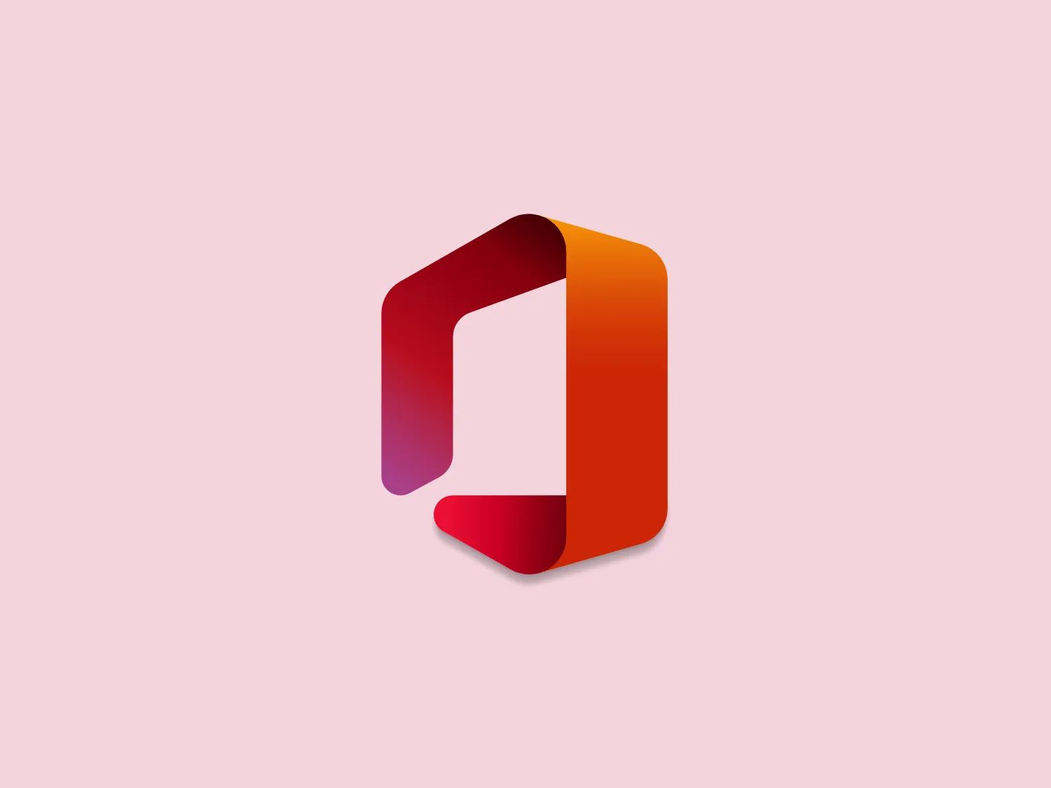 The Office 365 logo is a minimalistic and modern design, featuring a stylized, abstract representation of a letter or symbol composed of a continuous band that folds over itself. The logo includes a gradient that transitions smoothly from a deep crimson to a bright orange, simulating a three-dimensional effect, adding depth, vibrancy, and visual impact.