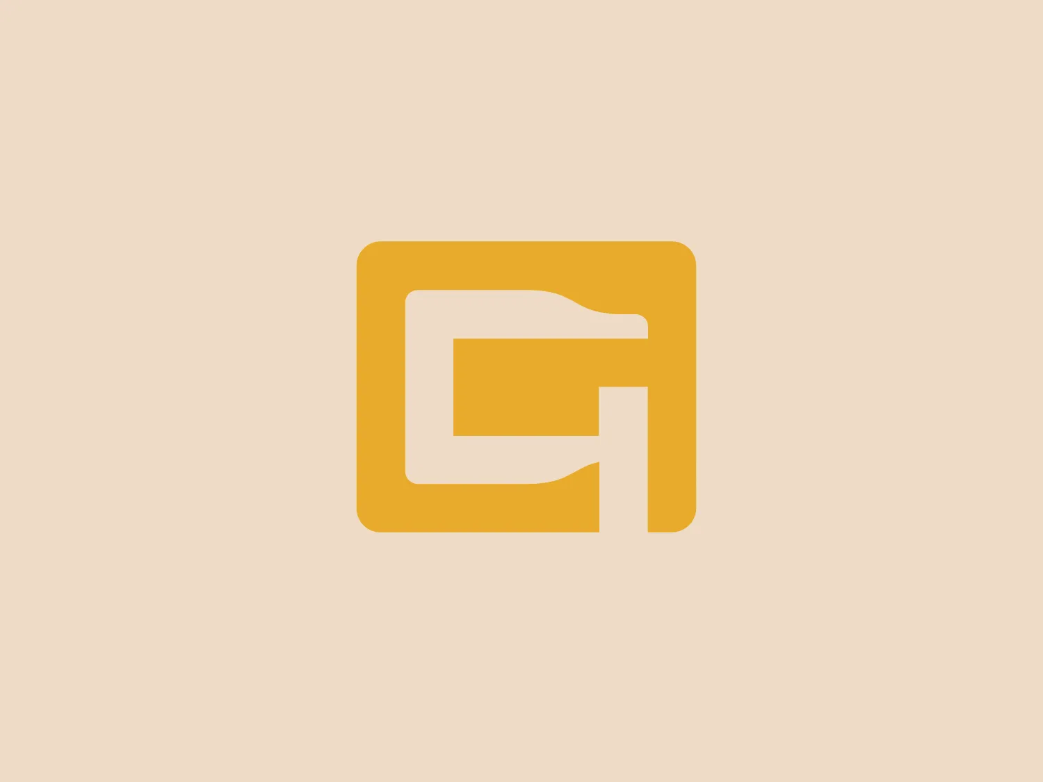 The Gauge Telematics logo features a bold and abstract design consisting of two main elements that resemble stylized letters. The primary shape is a golden yellow block with rounded corners, forming a frame or background. Inside this frame, a white, geometric form reminiscent of an uppercase 'G' is situated on the left side. The simplicity of the design suggests modernity and sophistication with a minimalistic approach. There are no gradients or additional embellishments, giving the logo a strong and clean visual impact. Considering the simplicity and boldness of the Gauge Telematics logo, a subtle and light background would complement it well.