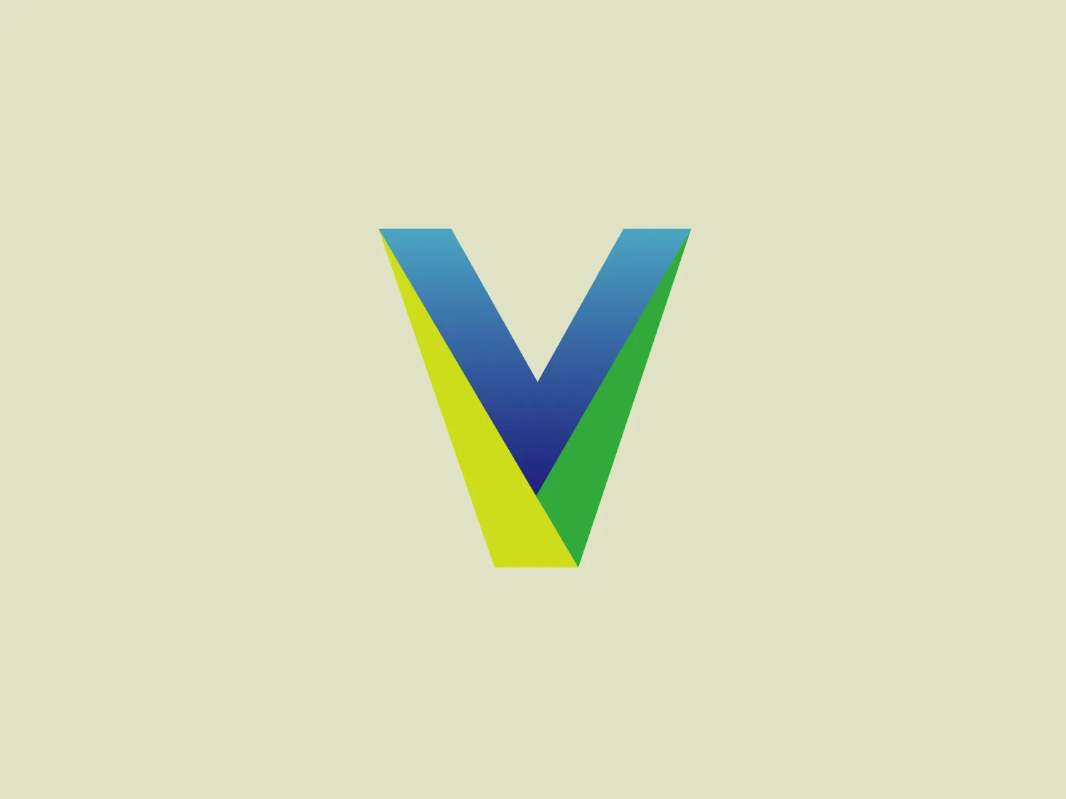 The Vitality logo showcases a modern and geometric design with a stylized letter "V" composed of three different colored sections. The top left part is a rich sky blue, transitioning to a greenish-blue in the middle, and ending with a bright lime green at the bottom right section, creating a gradient effect that conveys dynamism and freshness. The sharp edges and points of the letter suggest precision and cutting-edge technology, while exuding a sleek and contemporary aesthetic. A subtle and light background would be ideal to complement the overall look of the modern logo.