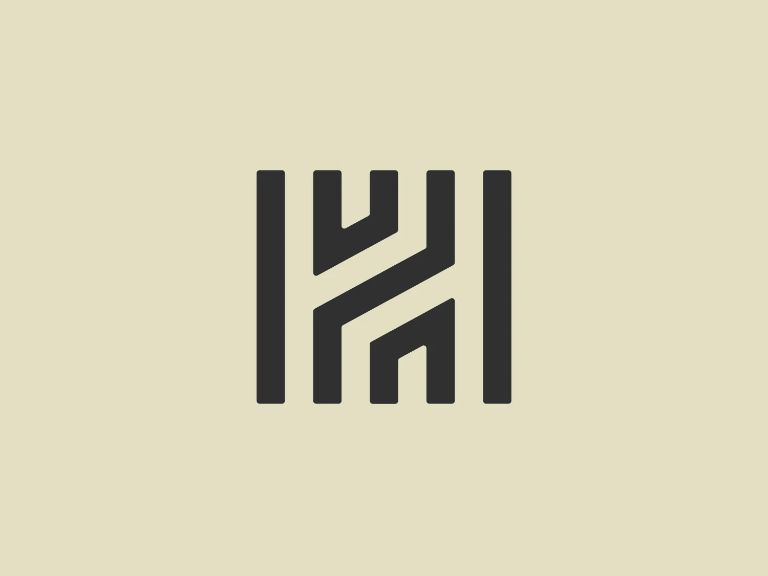 The Hatcher logo in the image features a geometric, abstract design consisting of bold, straight lines that intersect to form a stylized, symmetrical monogram or emblem. The lines resemble a combination of vertical and diagonal strokes that may be interpreted as letterforms or an abstract pattern. The color of the logo is a vivid royal blue with a flat, solid finish, giving it a modern and clean aesthetic. The thickness of the lines is consistent, emphasizing the stability and balance of the design. This simplicity and bold color choice allows the Hatcher logo to stand out effectively against a light, neutral background.