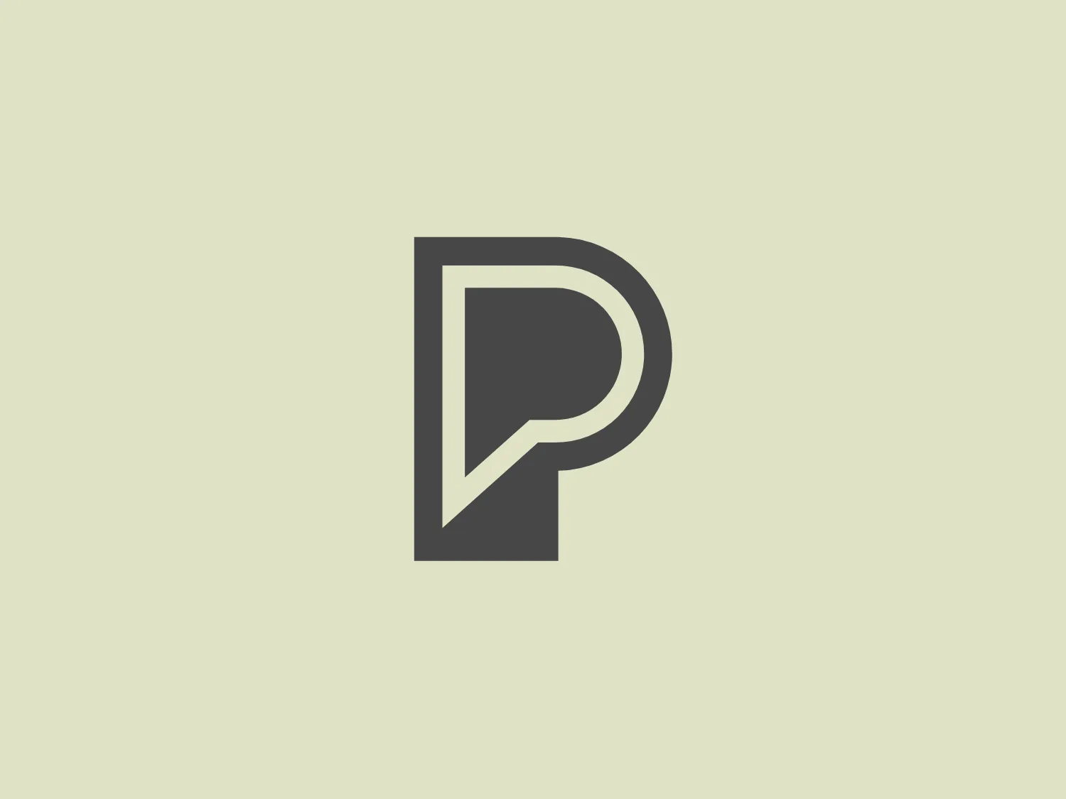 The image shows a stylized letter "P," designed with geometric precision and a bold teal color gradient. The negative space forms an upward arrow, suggesting progress or direction. The edges are sharp, giving it a professional and contemporary look.