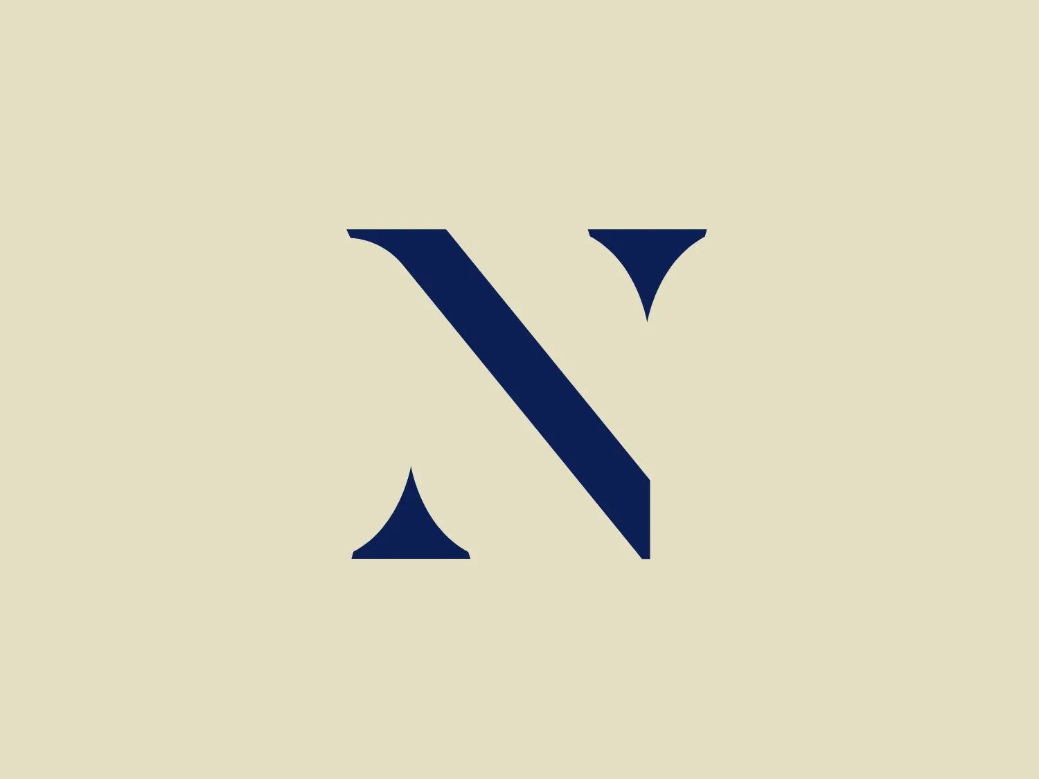 The image displays a stylized logo consisting primarily of dark blue geometric shapes. The main feature of the logo appears to be an uppercase letter "N" with sharp, angular lines, giving it a modern and abstract appearance. Two additional triangular shapes accompany the letter, placed separately and oriented inversely from each other to suggest a sense of balance or a play on symmetry. The overall aesthetic of the Nettle Foods logo conveys a sense of sophistication, stability, and strength, often associated with corporate branding. The simplicity of the design allows for versatility and easy recognition.