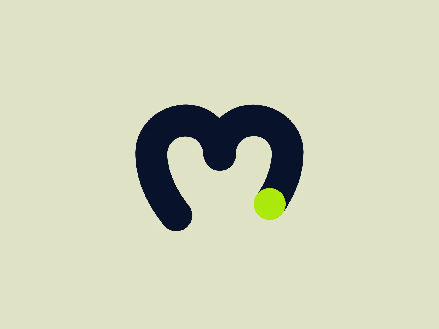 The Moralis logo features an abstract, fluid form resembling a lowercase letter 'm' with soft curves and rounded edges. The primary color of the symbol is a deep, navy blue, while a vibrant lime green dot punctuates the lower right side, providing a striking contrast. The overall aesthetic is modern, minimalistic, and bold, with the play between the dark and light colors creating a dynamic visual interest. The simple yet effective design conveys a sense of innovation and approachability.
