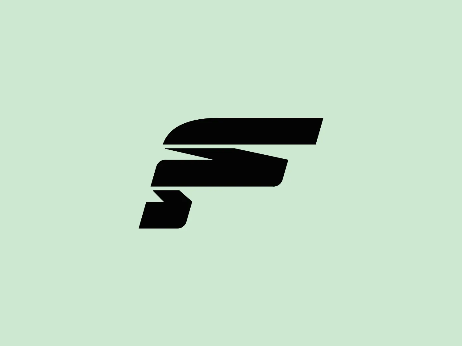 The image depicts a bold, abstract logo consisting of overlapping geometric shapes that resemble stylized letters or symbols. The design is monochromatic, with the logo itself rendered in a solid black, which creates a strong contrast and allows for immediate visual impact. The aesthetic appears modern and minimalistic, with sharp angles and clean, straight lines giving the impression of motion or transformation. An absence of additional embellishments or textures emphasizes the simplicity and strength of the design.