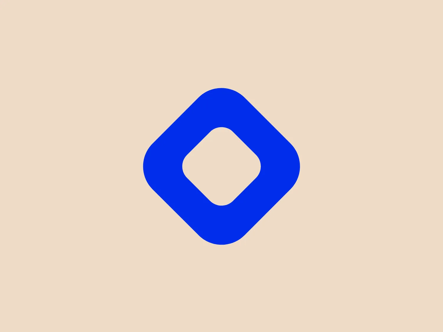 The BlockFi logo showcases a vibrant royal blue color and incorporates two main geometric shapes. These shapes include a larger rhombus or diamond-shaped outline alongside a smaller, solid square, rotated at a 45-degree angle and centered within the larger shape. The clever use of negative space between the elements creates a striking contrast, lending the logo a modern and dynamic aesthetic. The clean lines and bold color choice convey professionalism and innovation.