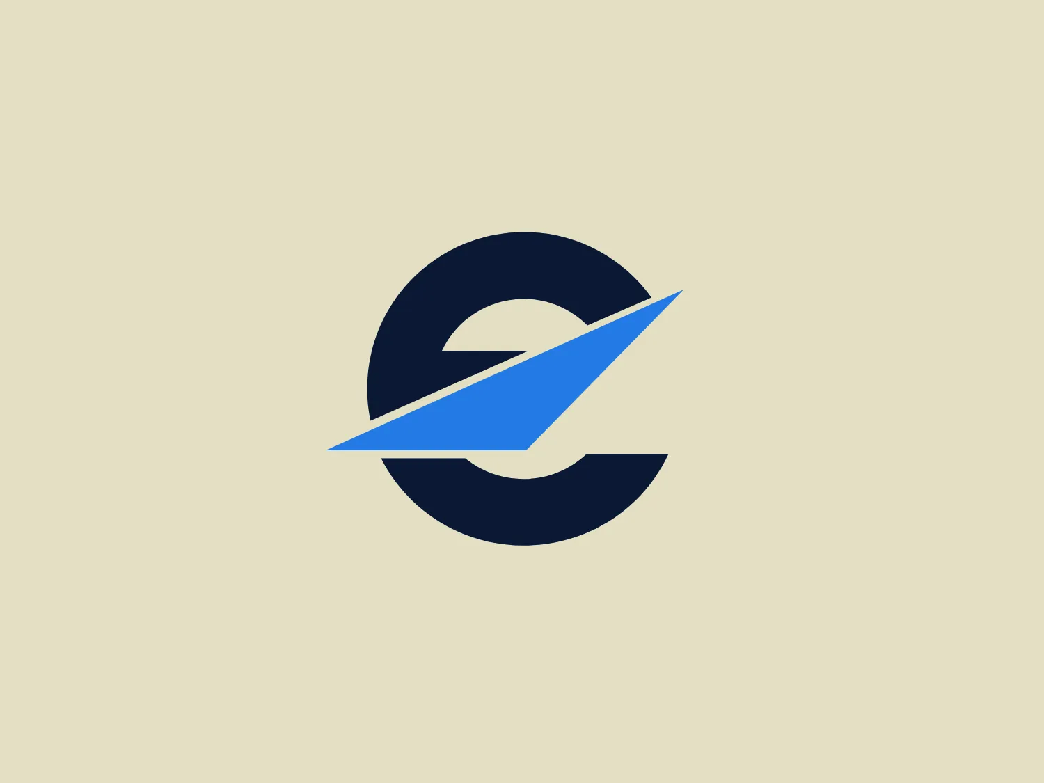 The Eurocontrol logo is a sleek and modern design with two primary elements. It features a bold, dark blue circular shape that appears to be sectioned off or cut through by a dynamic light blue slash or chevron-like figure. The circular element is a deep, saturated hue that contrasts sharply with the lighter, more electric blue of the angled slash, which adds a sense of movement and energy to the design. The overall aesthetic is clean and professional, with minimalistic but striking use of shape and color to produce an easily recognizable emblem.