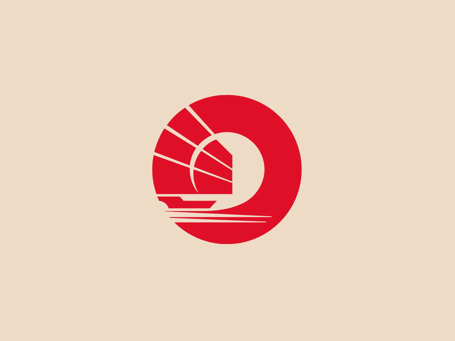 The OCBC Bank logo features a stylized representation of a sunset or sunrise, with radial lines emanating from a semi-circular horizon to form a segmented circle. There are varying shades of solid and outlined segments that suggest the sun’s rays spreading outward. Beneath this sun-like shape, there are two curved lines that could be interpreted as waves on water, creating a sense of a maritime theme. The design is encased within a larger circle. This simple yet bold logo uses a striking red color, giving it a modern and dynamic feel. It is characterized by clean lines and geometric forms, invoking a sense of warmth and movement. A suitable hexcode color for the background that complements this OCBC Bank logo is a soft and neutral tone, which would provide contrast without overwhelming the design.