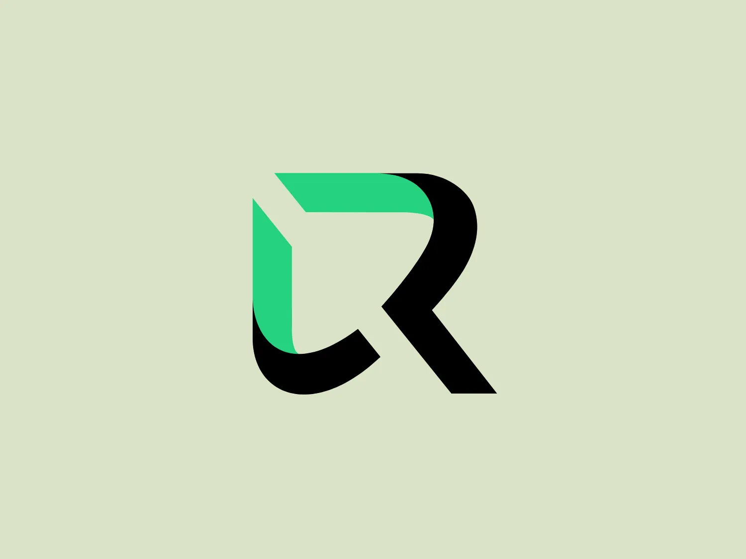 The Reflexion logo incorporates a stylized letter "R" with sharp angles and bold lines. The main body of the "R" is black, while the upper right portion forms a dynamic, arrow-like shape in a bright teal color. The negative space at the juncture where the leg of the "R" meets its loop creates a sleek, modern design. The striking contrast between the teal and black gives the logo a sense of motion and forward-thinking, making it ideal for a tech or design-oriented brand.