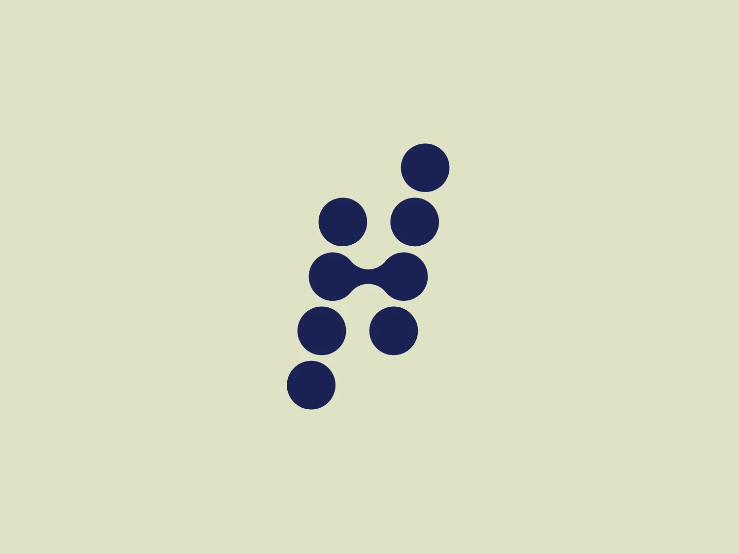 The HumanEdge logo features a series of dark blue, circular dots arranged in a pattern suggesting both structure and movement. The circles vary in size and are connected by short bars, creating an abstract figure resembling a stylized letter 'K' or a person in motion. The use of negative space between the elements provides a clean, modern aesthetic, while the singular color scheme emphasizes simplicity and sophistication. The logo is bold yet minimalistic, conveying a sense of innovation and connectivity.