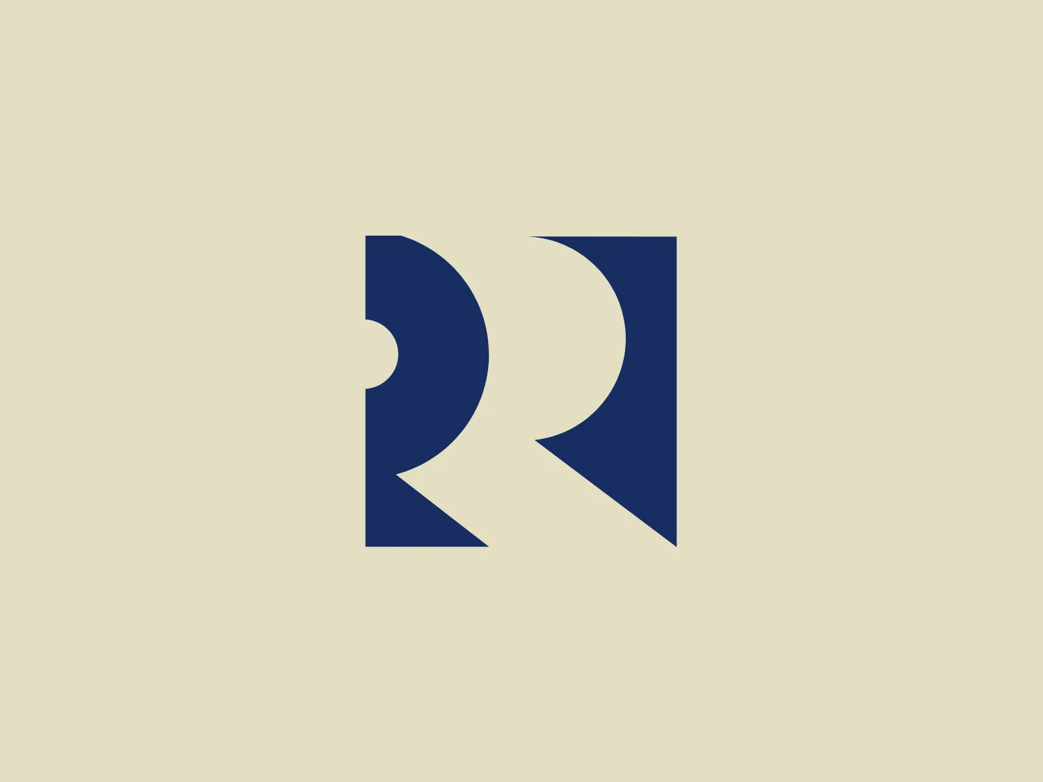 The Rotolito logo features a symmetrical design with two stylized, mirrored letter "R"s in a solid navy blue color palette. The geometric and bold shapes create a modern and minimalist aesthetic, conveying sophistication and efficiency.