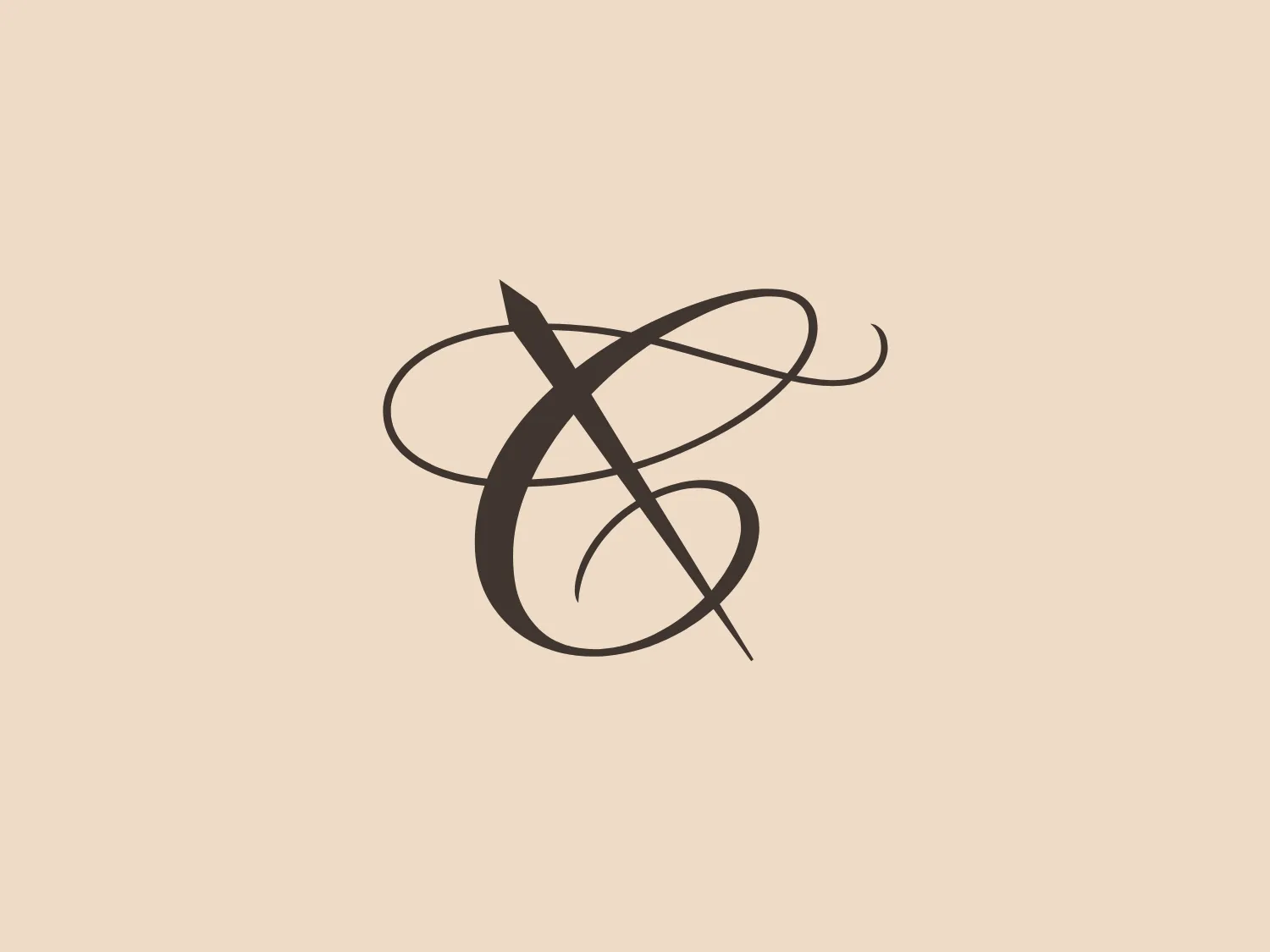 The Canali logo features a stylized, flowing design that creates an abstract representation of a looping ribbon or a calligraphic embellishment. It is a single, dark shade akin to coffee brown, giving it a sophisticated, contemporary look. The lines vary from thin to moderately thick, creating a sense of depth and movement. There is an intersection in the middle that forms a visual focal point, and the loops extend outward in a dynamic swirl. This elegant simplicity is likely adaptable across various media and would stand out for its fluid energy and timeless appeal. Given its subtle complexity and darker tone, a lighter background would complement it well.