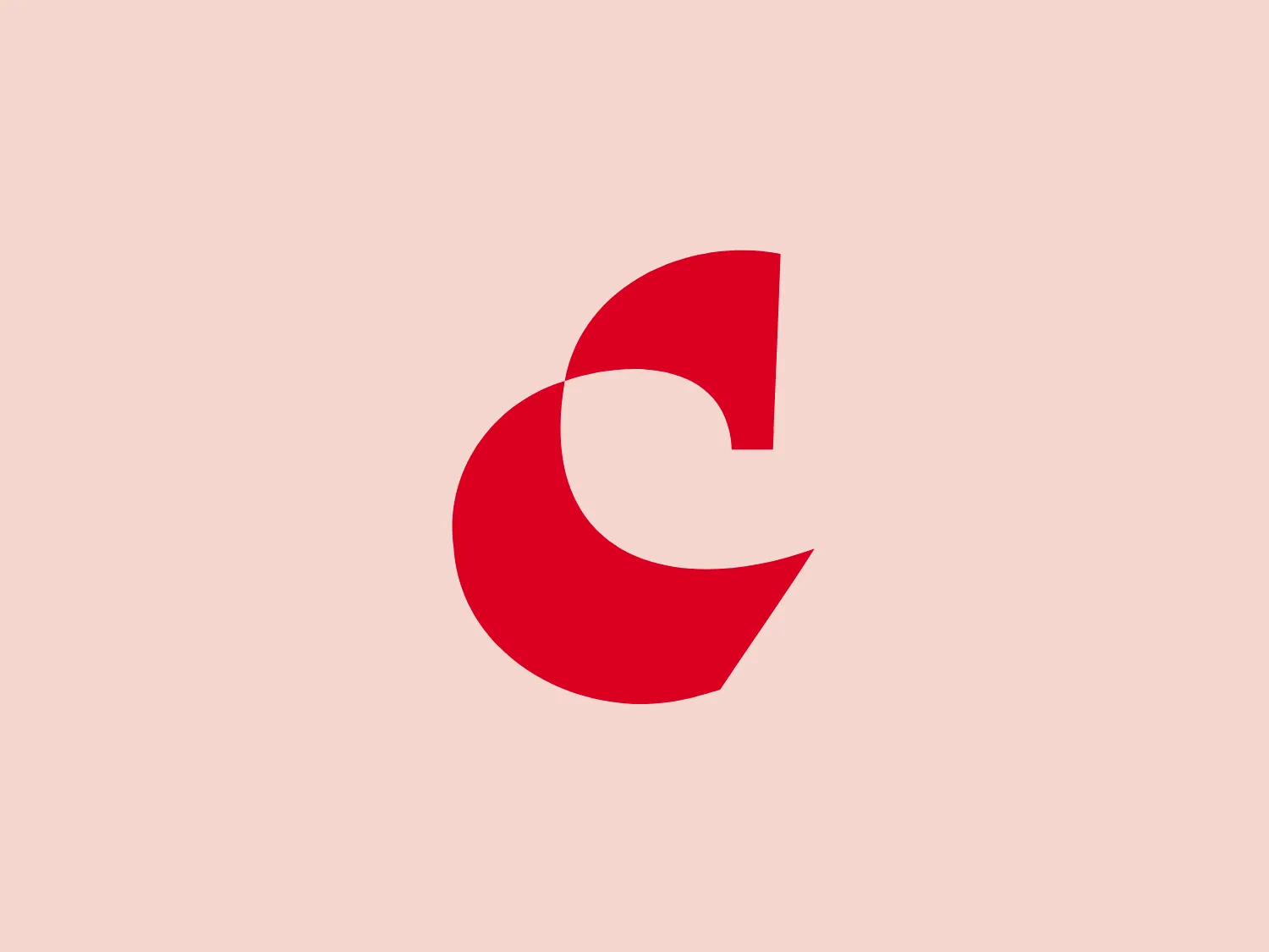 The Groupe Cheval logo features a bold, red color with a design that combines geometric shapes to form a stylized letter "C." The negative space creates a notch on the upper right side, resembling a backward "G," enhancing its modern and minimalist aesthetic. The logo's use of vibrant red stands out, suggesting energy, passion, or excitement. The simplicity of the design allows for flexible application across various media.