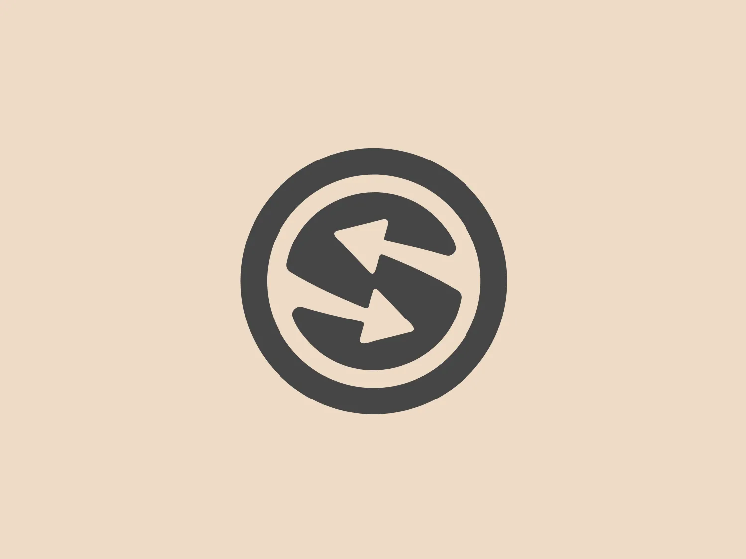 The Swing logo features a stylized circular emblem consisting of a central circular cutout surrounded by a thicker ring. Inside this ring, two oppositely directed arrows form a loop, creating a sense of movement and continuity. The arrows are sleek and have a modern aesthetic with sharp points, signifying dynamism and exchange. The color scheme is a crisp and clean monochromatic green, which denotes growth, renewal, or eco-friendly attributes. The design is simple yet effective in conveying an idea of circulation or recycling.