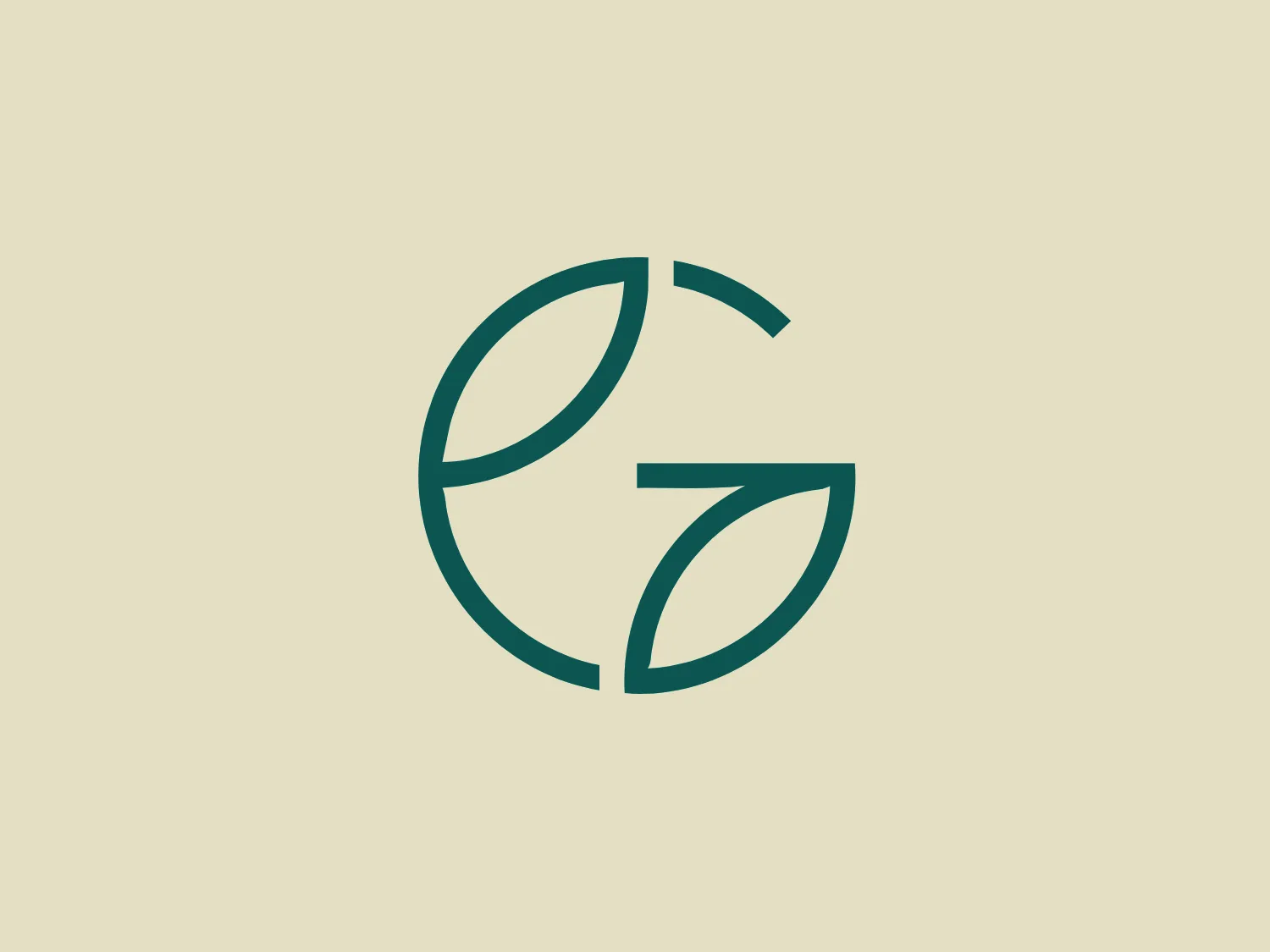 The Garden Club logo features a minimalist and modern design with a stylized representation of natural elements, possibly leaves, within a circular shape. The thick, smooth lines create a sense of motion or growth, while the rich, deep teal color exudes sophistication and tranquility. The dynamic balance between the negative space and the teal lines gives the impression of interconnectivity and organic formation, making it stand out against a contrasting background.