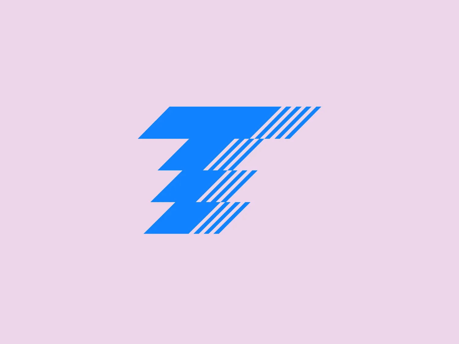 The image depicts a stylized logo that consists of two elements resembling the letter 'Z'. It is designed with strong geometric shapes and lines, creating a sense of motion and energy. The Tsubaki logo uses two shades of blue; a bright, primary blue dominates while a darker navy blue adds depth through the use of diagonal stripes that give the illusion of shading. The overall design aesthetic is modern, bold, and suggestive of dynamism or electricity, possibly representing a brand related to speed, technology, or sports.