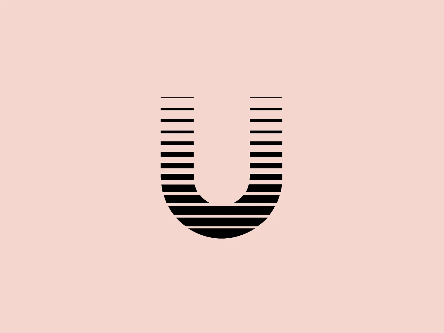 The Uni logo showcases a modern and minimalist representation of the letter "U." Utilizing black, horizontal stripes of varying lengths, the design forms the contours of the letter, with a solid central part anchoring the logo and providing a focal point. The lines extending outward at the top create a dynamic sense of openness and movement, resulting in a sleek and contemporary aesthetic.