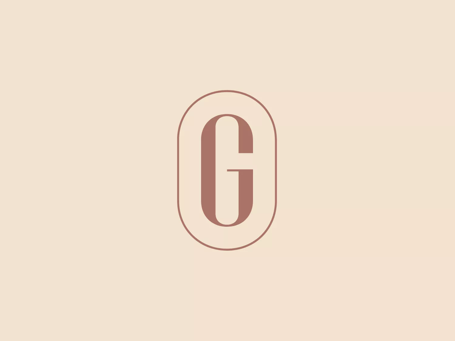 The Garen Jewellery logo features a simplistic and clean design with a bold letter 'G' centered within an elongated oval shape. Both the 'G' and the oval border share a harmonious muted brown color scheme, while the background is plain white, accentuating the logo's minimalism. The modern typeface of the 'G' provides a sense of stability and balance, and the elongated oval adds a softness to the overall design, giving it an approachable and contemporary aesthetic. Given the subtle and soft design elements, a light and unobtrusive background color would complement it well.