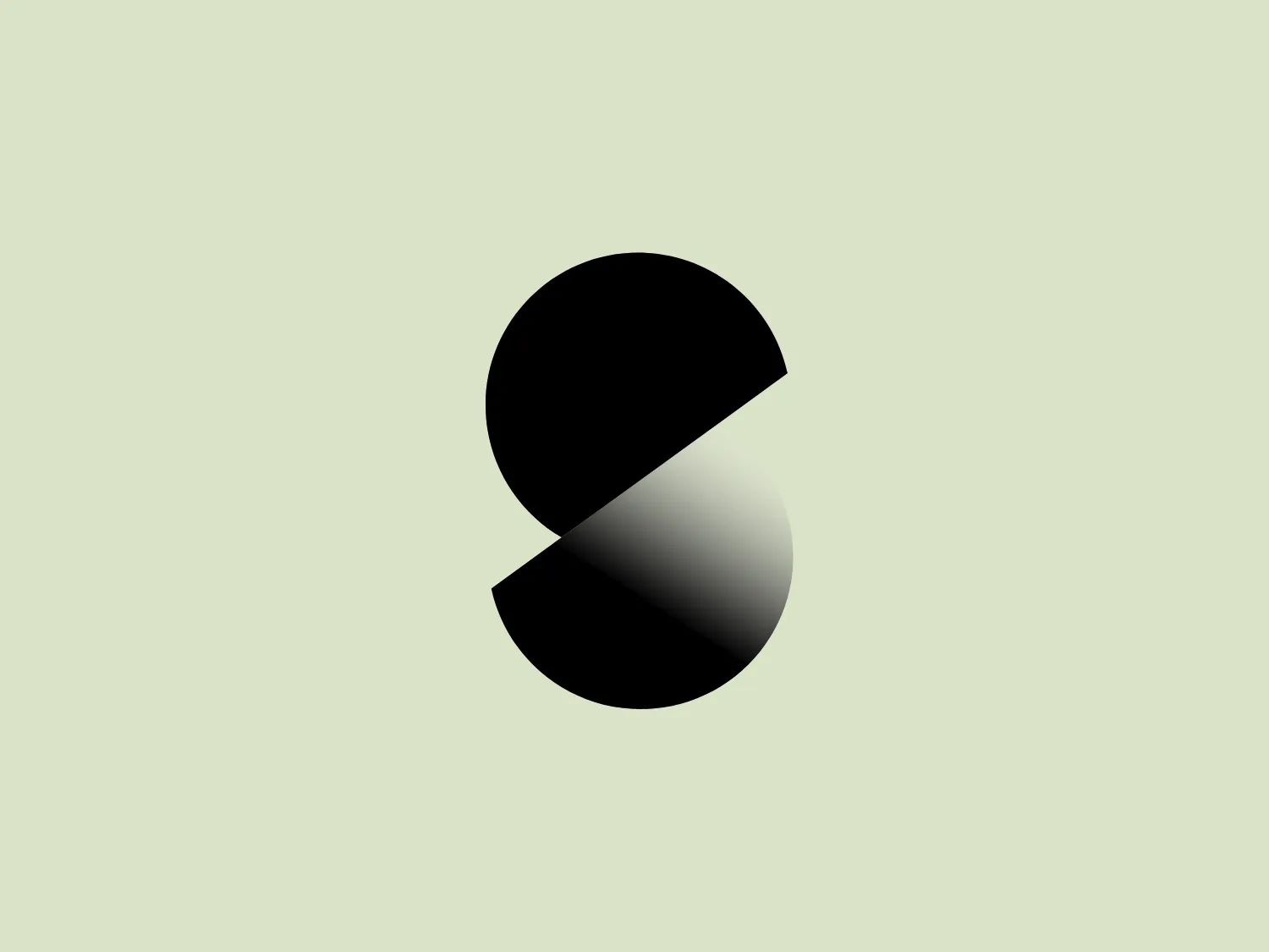 The Sipgate logo features a stylized, abstract design consisting of two overlapping circles in a yin and yang-like arrangement. The upper circle is solid black, while the lower one transitions from a darker gray at the overlap to a lighter gray at the bottom, suggesting a metallic or reflective surface. The division between the two shapes is a smooth, flowing curve that bisects the logo diagonally, creating a sense of dynamic balance. The overall design is sleek, modern, and evokes a sense of duality and harmony.