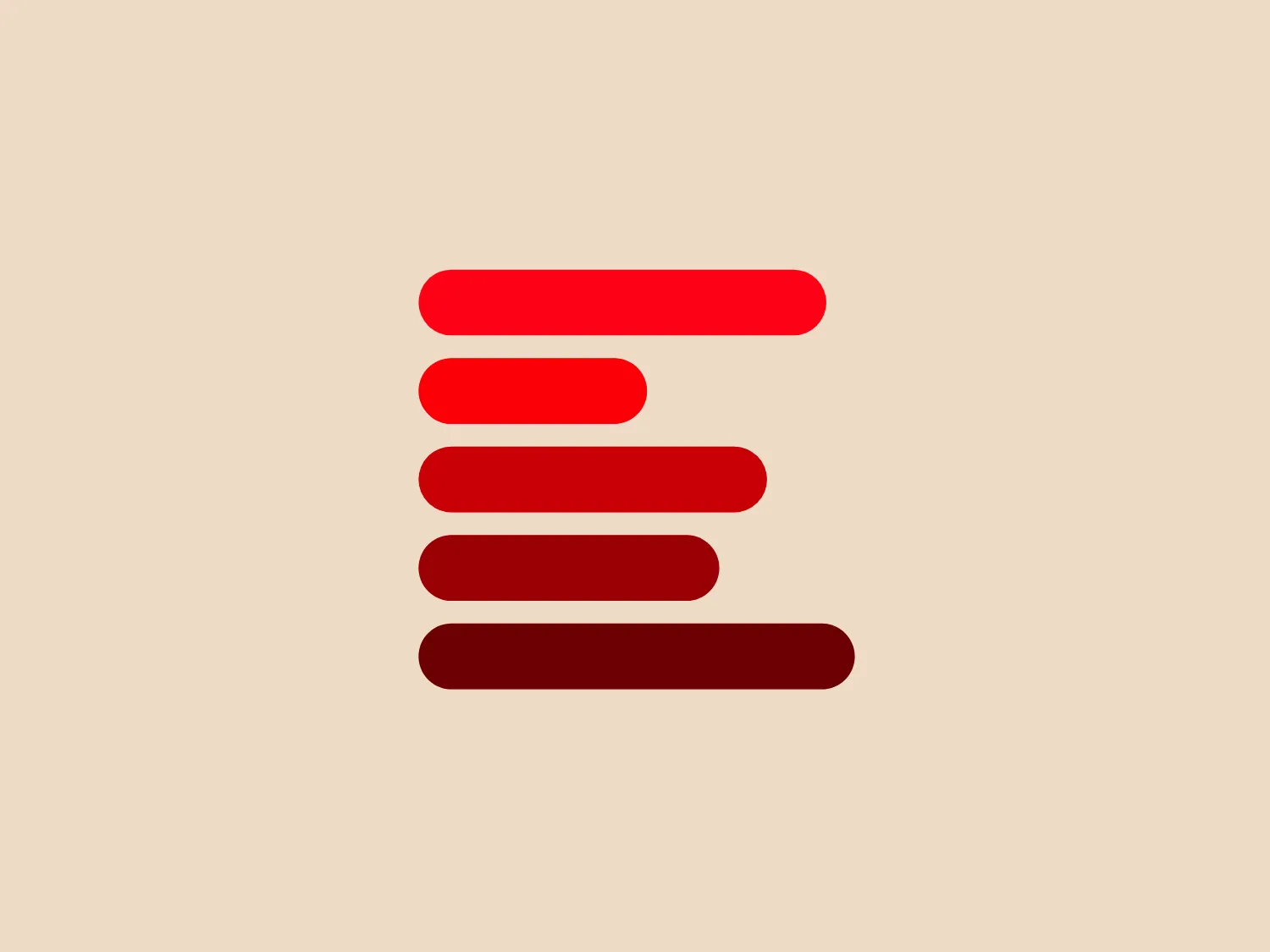 The Ecosystm logo showcases a series of horizontal bars forming a stylized "E" shape, with a color transition from bright red to a darker maroon, conveying depth and dimension. The modern and minimalistic design evokes progressiveness and efficiency. The logo is best paired with a neutral and light background to complement the design.