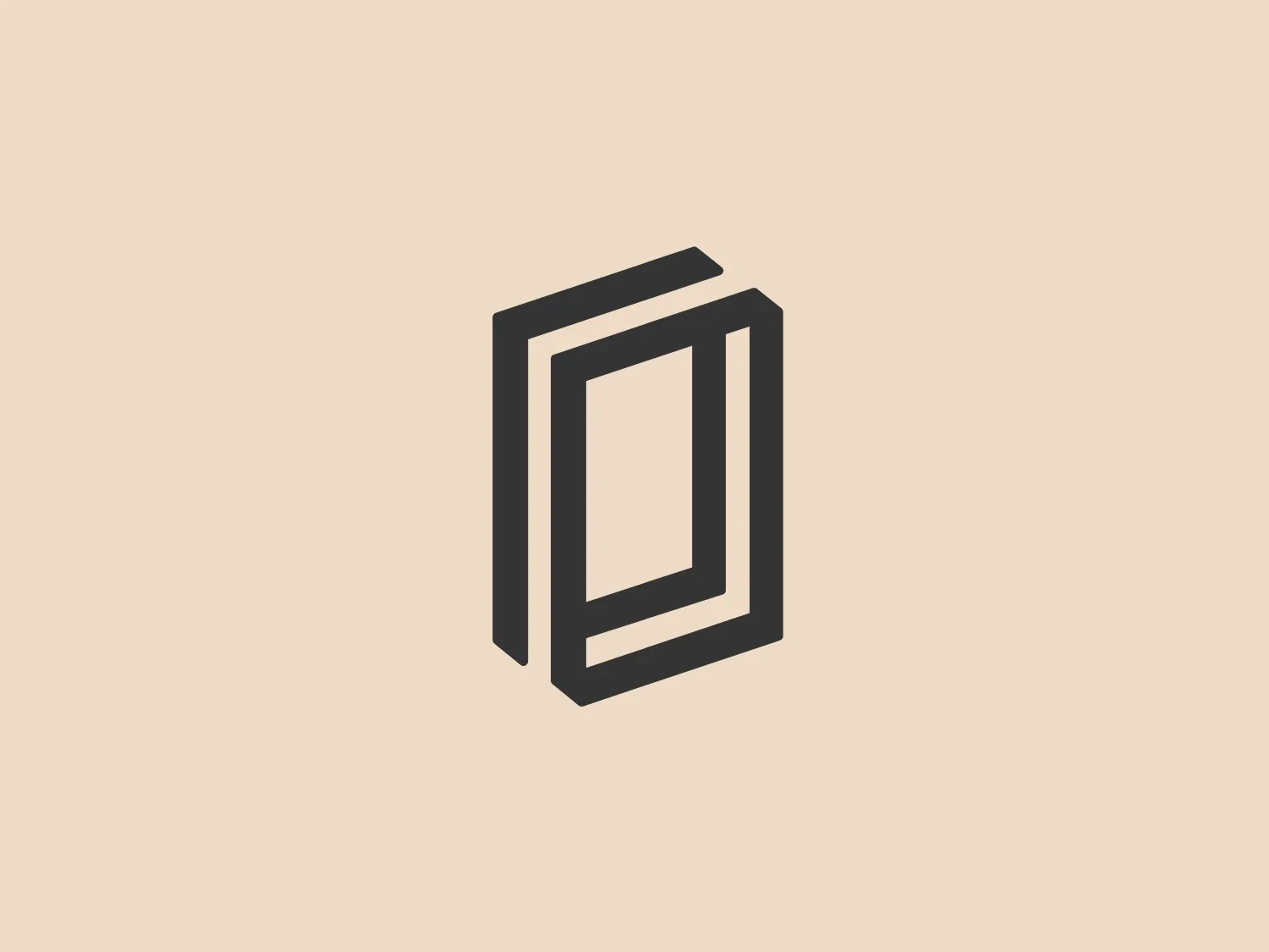 The Office Hours logo is a stylized, three-dimensional geometric design composed of two intersecting rectangular shapes. The main shape is a 3D rectangle with a thinner, vertical rectangle positioned at its center, creating a sense of depth. Rendered in a gradient of blue hues, ranging from light sky blue to royal blue, the design has clean lines and angular corners, giving it a sleek and modern look. The use of blue suggests trustworthiness and professionalism, making it suitable for a light and neutral background.