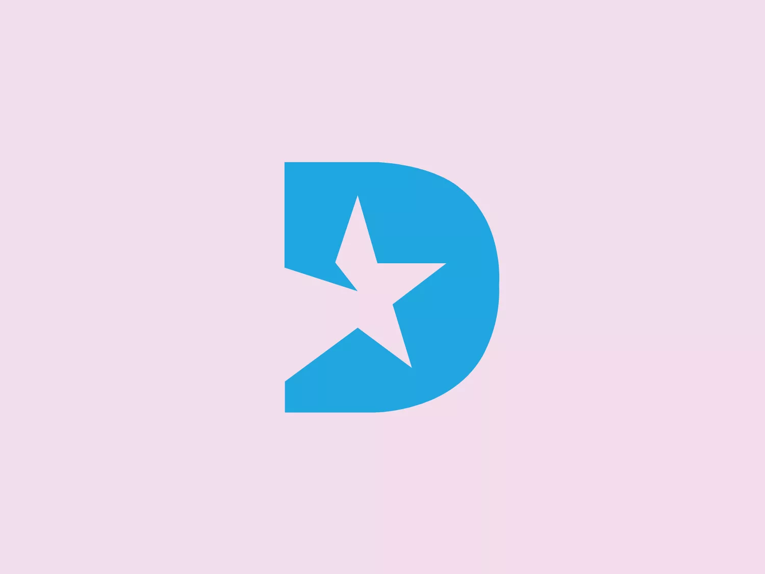 The Dallas TX logo features a stylized letter "D" in bright blue with a modern aesthetic. The dynamic negative space forms a white star, suggesting excellence. The sharp, geometric edges give the design a fresh, contemporary feel.