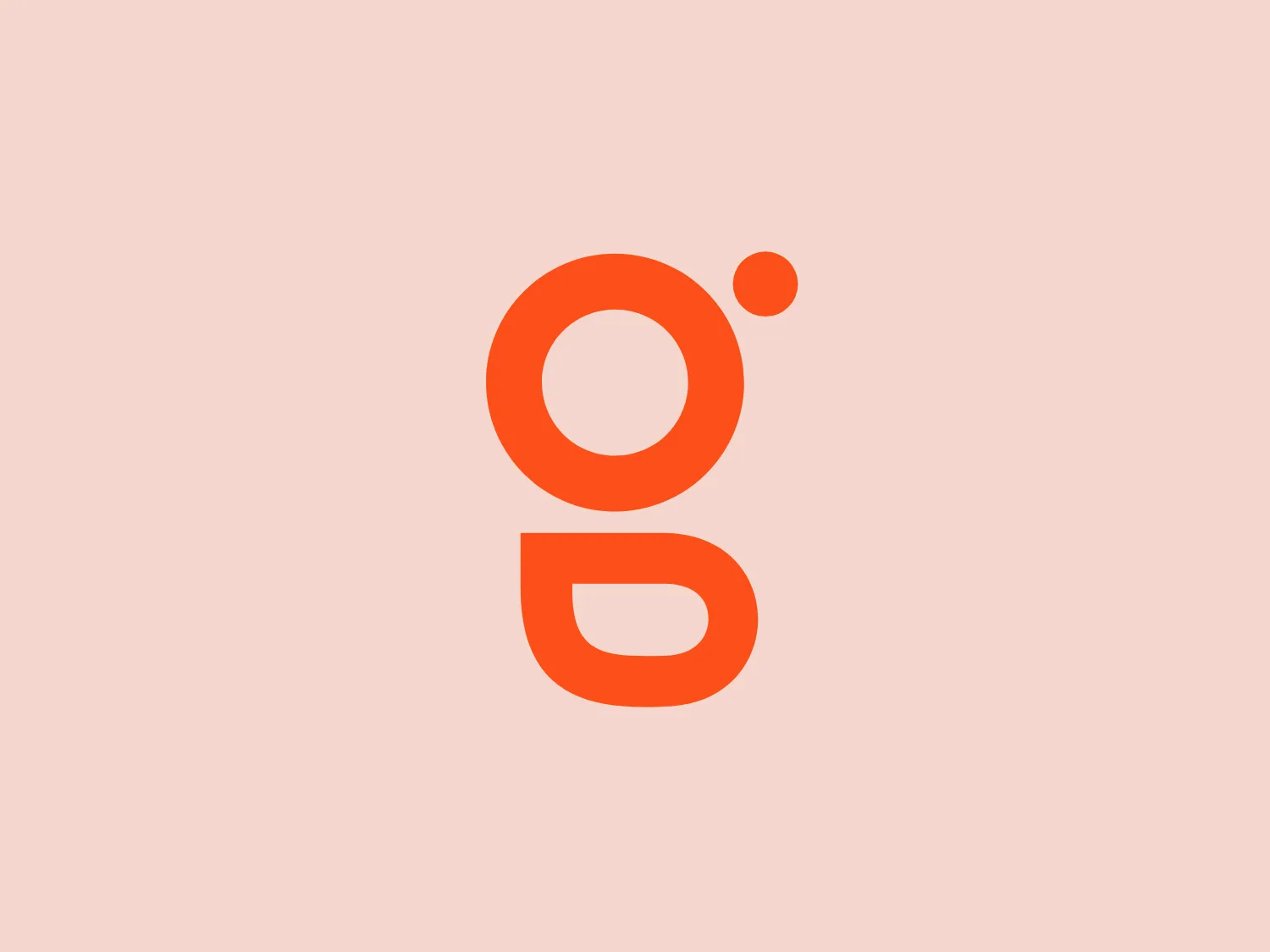 The Smag logo presents a modern and minimalist design with two main elements that resemble stylized letters. It consists of a bold, rounded element on top representing the letter "g" and a more open, rounded element at the bottom that could be interpreted as the letter "e." The top element includes a detached dot floating above to the right. The entire logo is rendered in a vibrant shade of orange that provides a sense of energy and creativity. There are no additional embellishments, suggesting a focus on simplicity and readability. The shapes convey a playful and approachable brand identity.