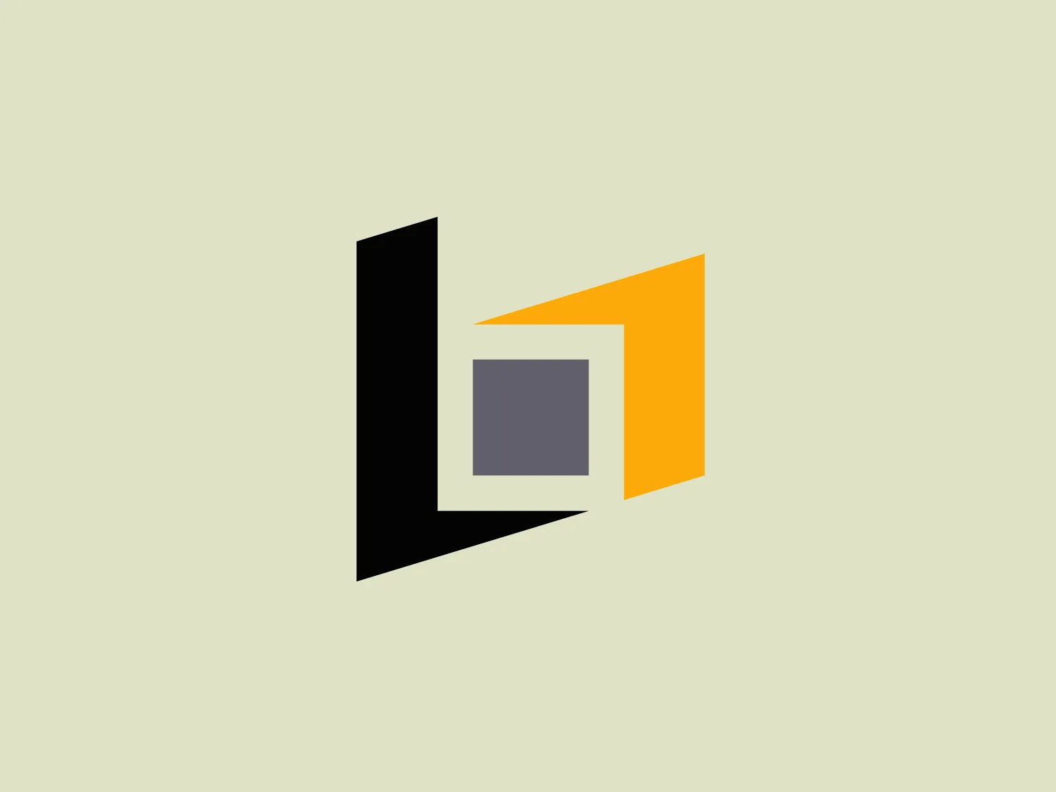 The logo for Berry Material is an abstract, geometric design consisting of three overlapping shapes in a modern and minimalist style. The shapes include a black vertical rectangle, a muted gold right-angled triangle, and a medium gray square. The design's simplicity and the strong contrast between the black and gold elements against the gray create a striking visual effect that suggests sophistication and elegance. The arrangement implies a sense of progression or layering, possibly representing building blocks or foundational elements.