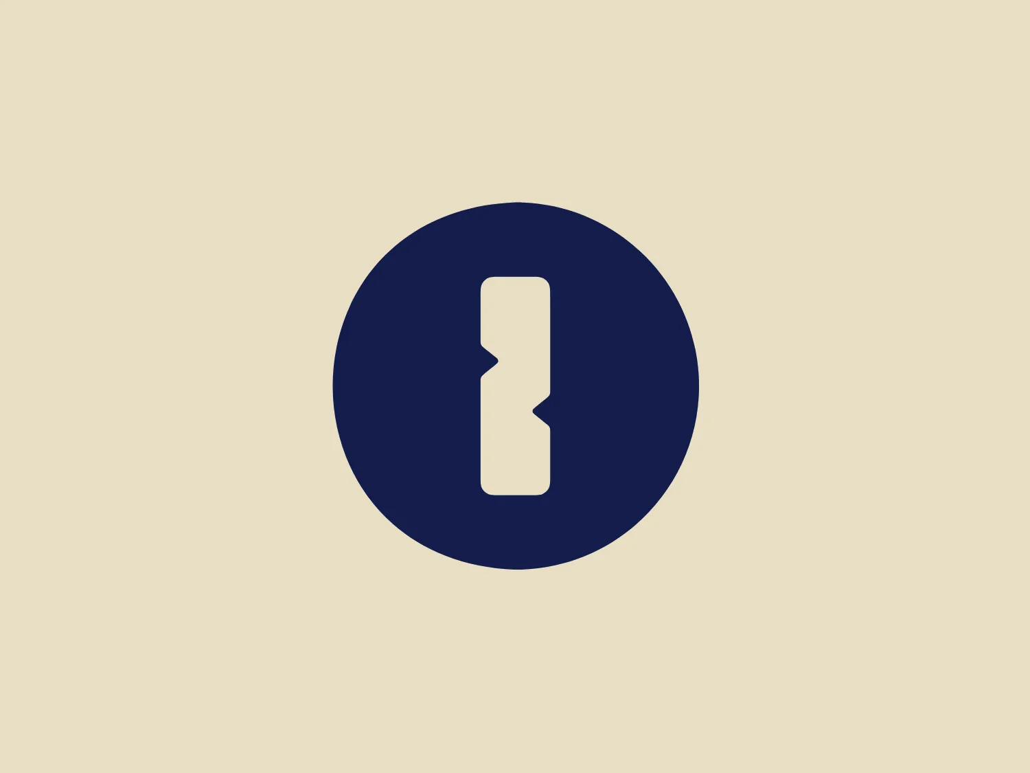 The 1Password logo features a modern and minimalist design. It showcases a white, stylized character or number with angular breaks, creating a sense of fragmentation, set against a solid navy blue circular background. The navy blue color conveys professionalism and stability, while the high contrast with white ensures visibility and a clean aesthetic.