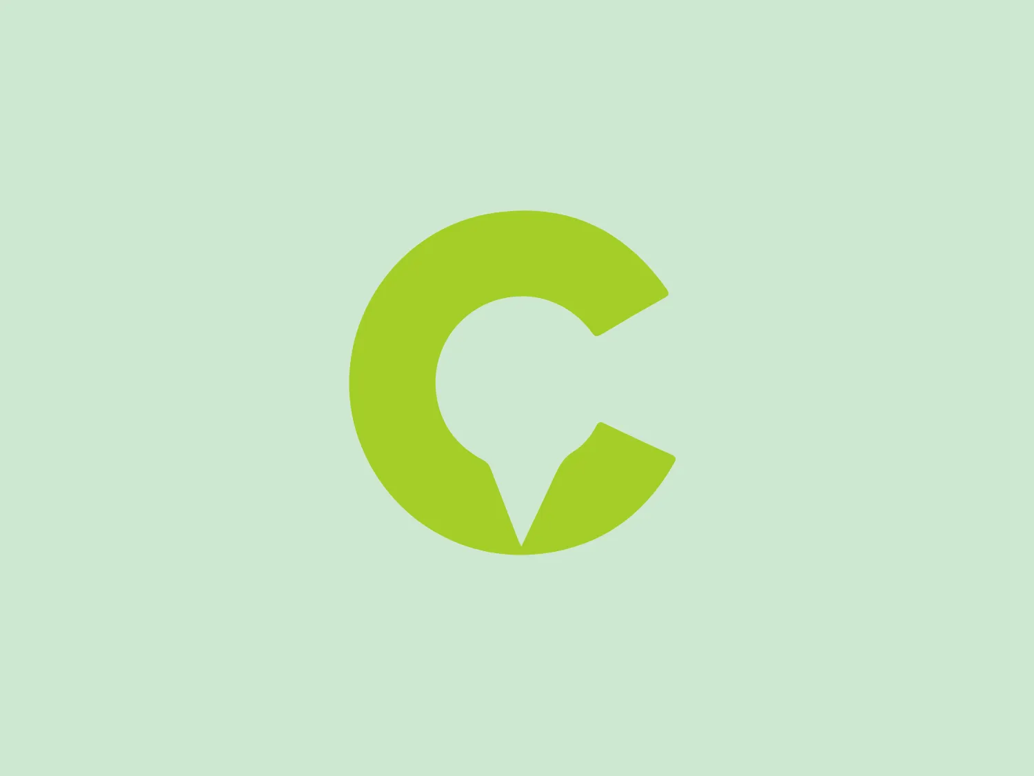 The Careem logo is a stylized letter 'C' made up of green shapes on a white background. It showcases a bright lime green for the main body and a darker green for the shadow effect, creating a sense of depth. The design is modern and simple, with the letter 'C' appearing to be formed from a circular motion, featuring a cutout triangle at the tail to emphasize motion and forward momentum. The dynamic shape suggests energy and progression, while also cleverly using the clear space inside the 'C' to represent the counter of the letter.