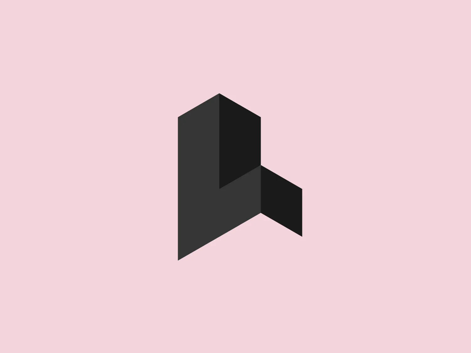The Legoupil logo is a stylized geometric design featuring a 3-dimensional cube-like shape. The main part of the shape, resembling an open-ended box, is presented in a warm, coral red color with a flat, minimalist appearance. The side facet is in a contrasting dark grey or black tone, creating an illusion of depth and perspective. The design aesthetic is modern and clean, favoring simplicity and boldness over intricate detail. This logo is ideal for technology companies or businesses seeking a sharp, contemporary brand identity. A background that complements the design without overshadowing it would be ideal to showcase the logo's colors.
